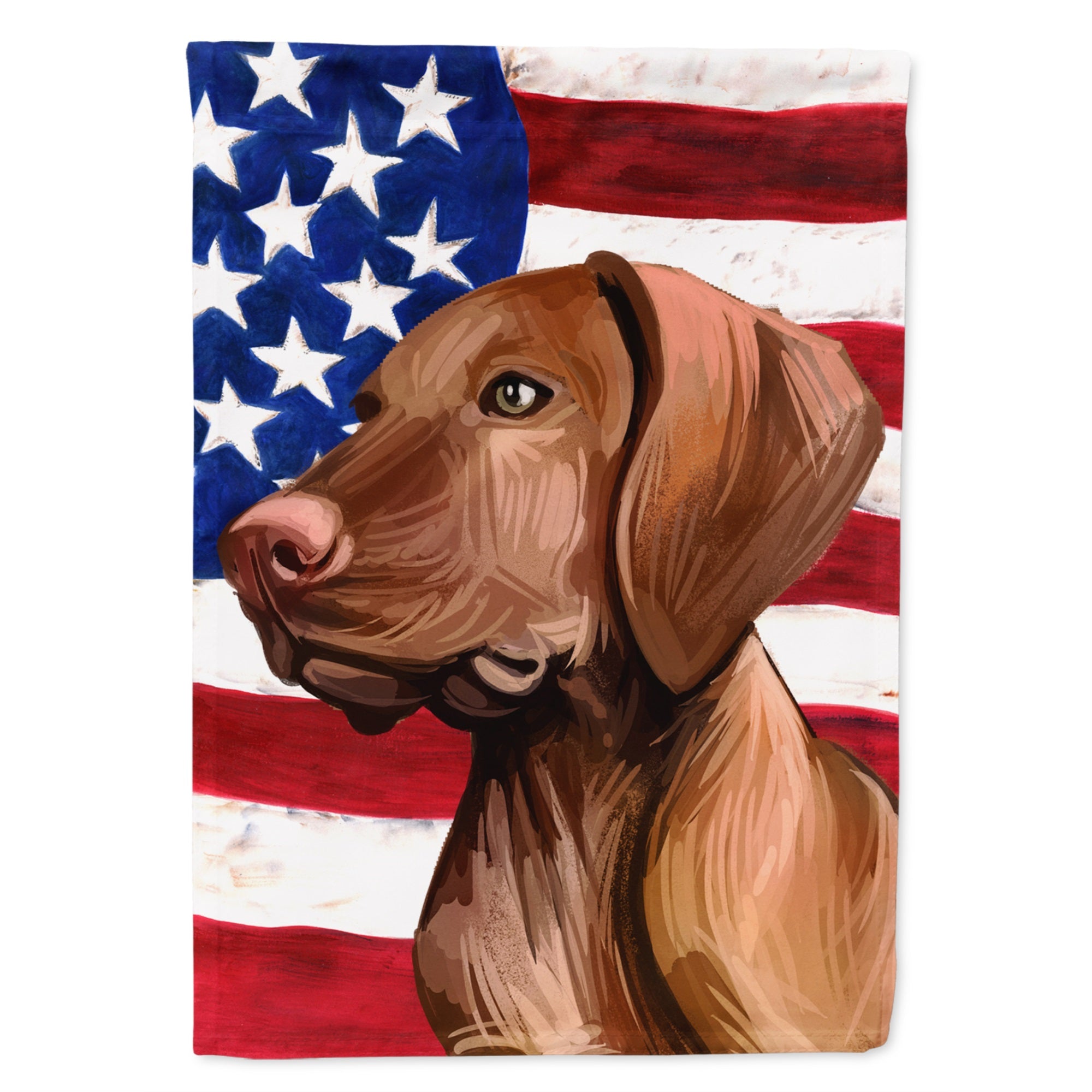 Vizsla American Flag Flag Garden Size