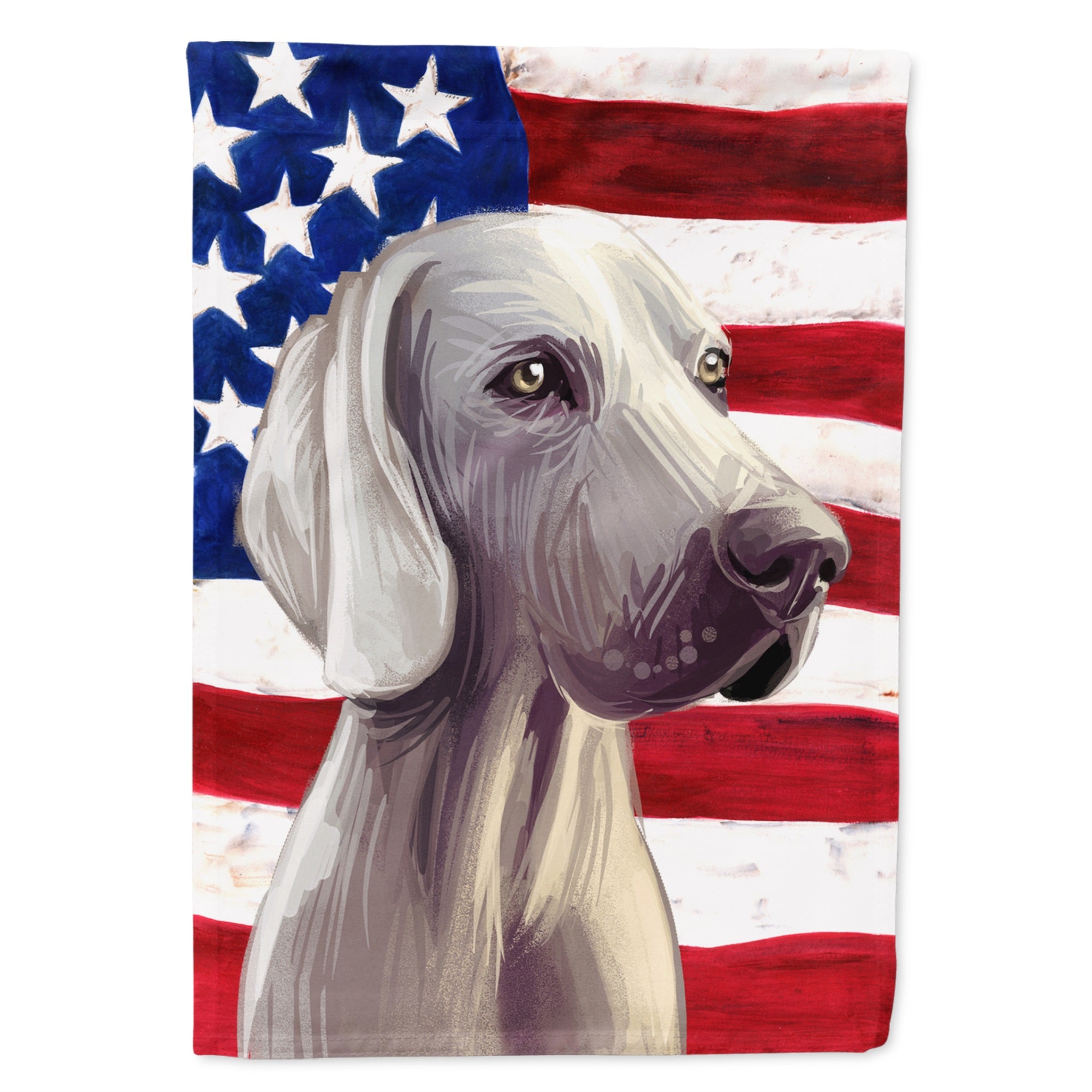 Weimaraner American Flag Flag Garden Size