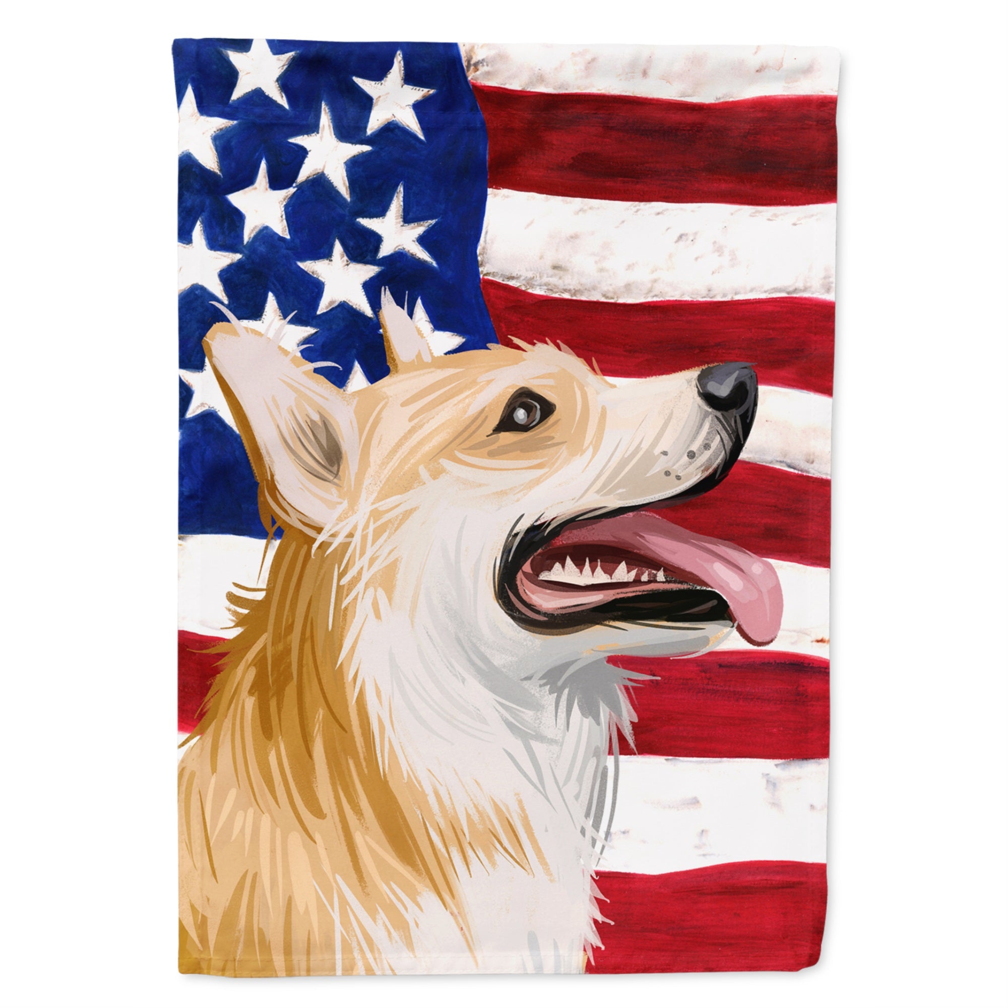 Pembroke Welsh Corgi American Flag Flag Garden Size