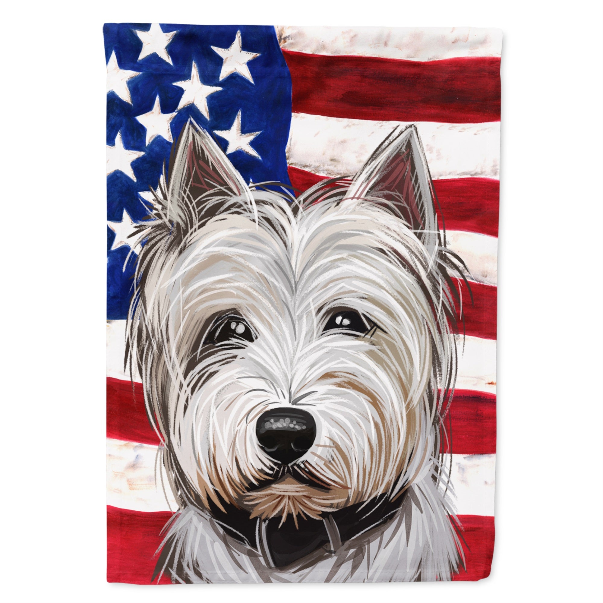 West Highland White Terrier American Flag Flag Garden Size