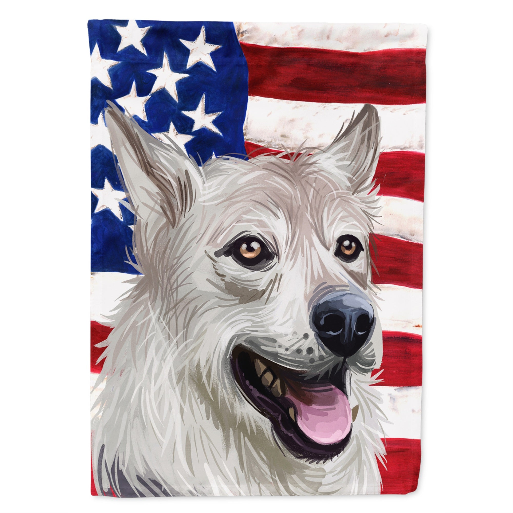 West Siberian Laika American Flag Flag Garden Size