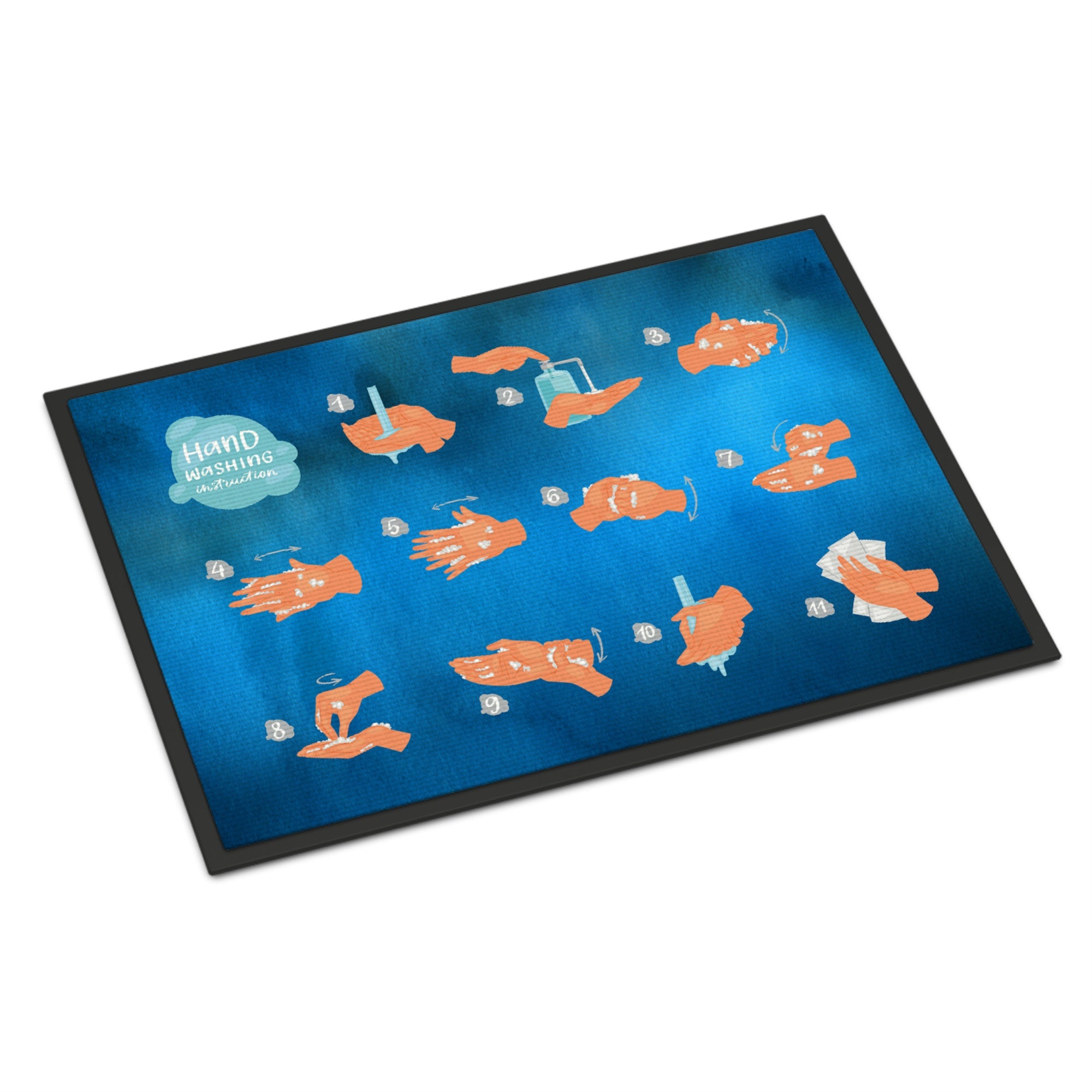 Hand Washing Instructions Indoor Or Outdoor Mat 18X27