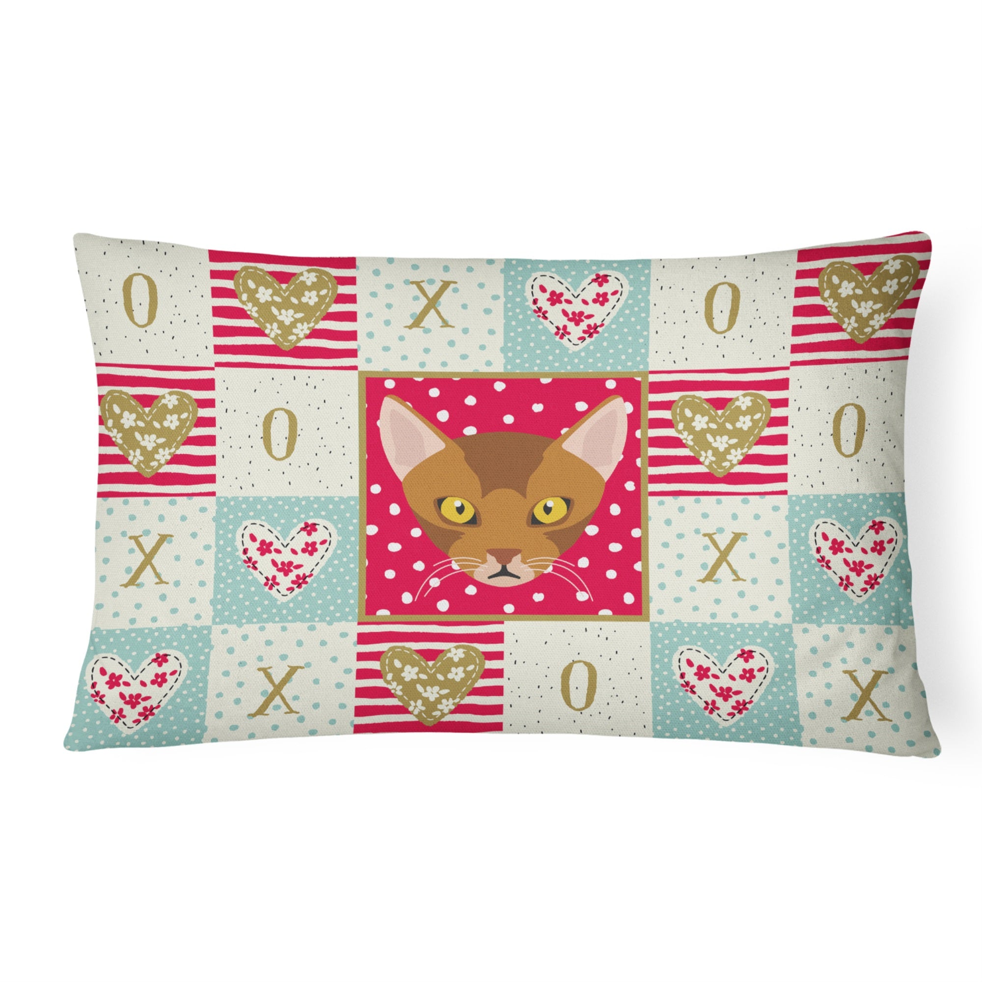 Abyssinian Cat Love Canvas Fabric Decorative Pillow