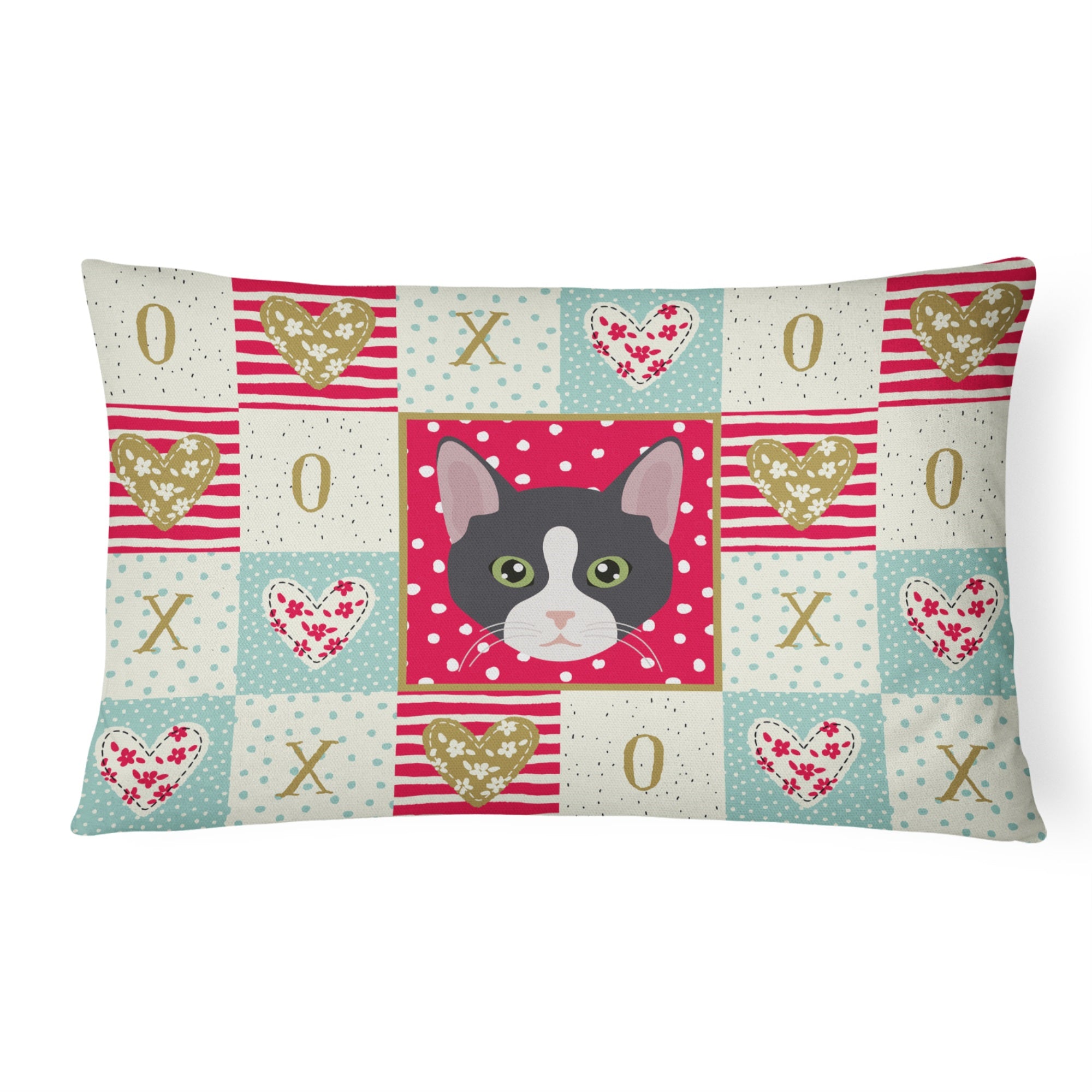 American Polydactyl Cat Love Canvas Fabric Decorative Pillow