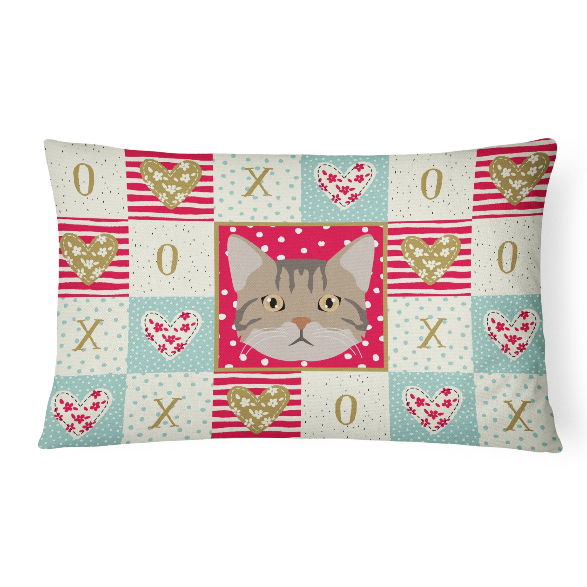 American Wirehair Cat Love Canvas Fabric Decorative Pillow