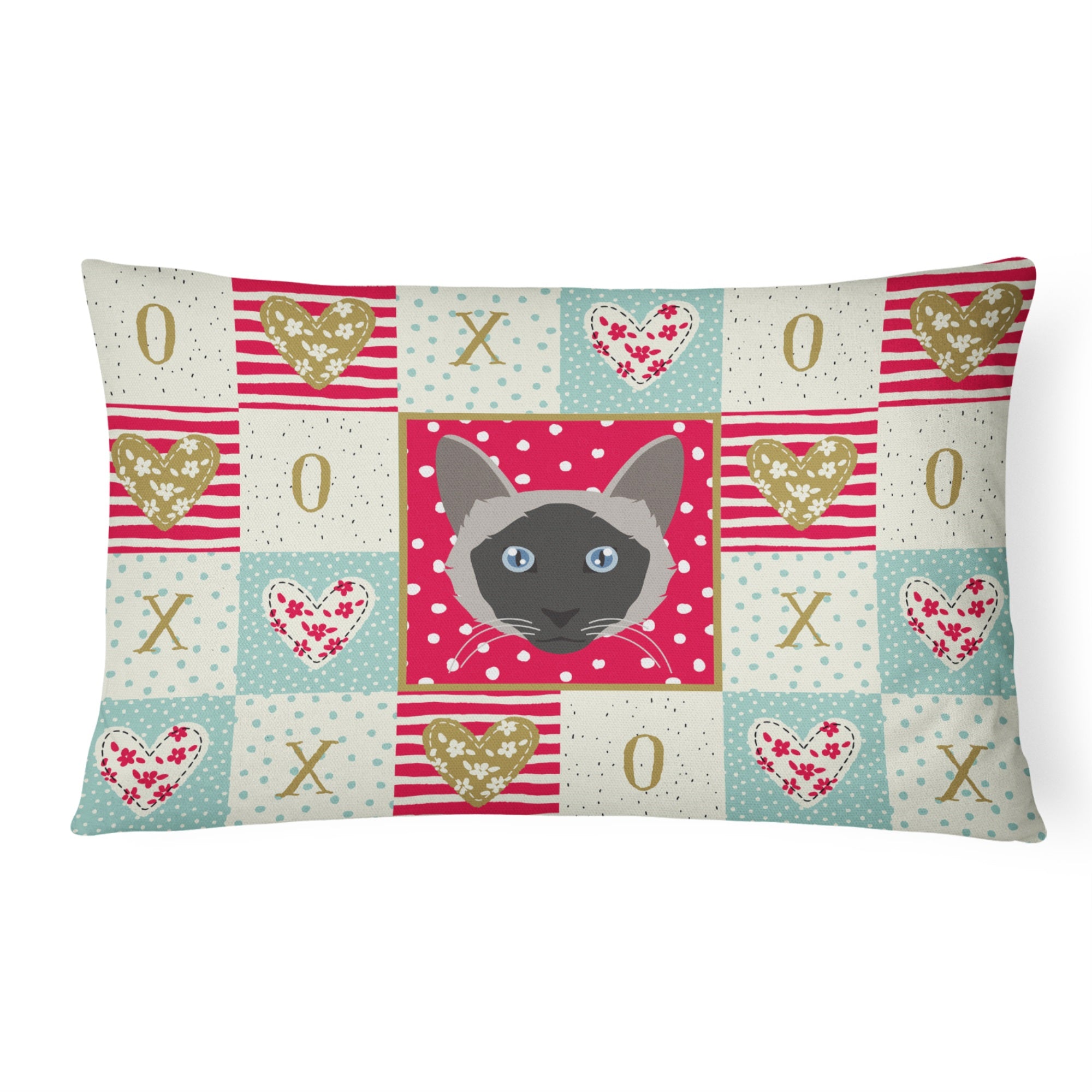 Balinese Cat Love Canvas Fabric Decorative Pillow