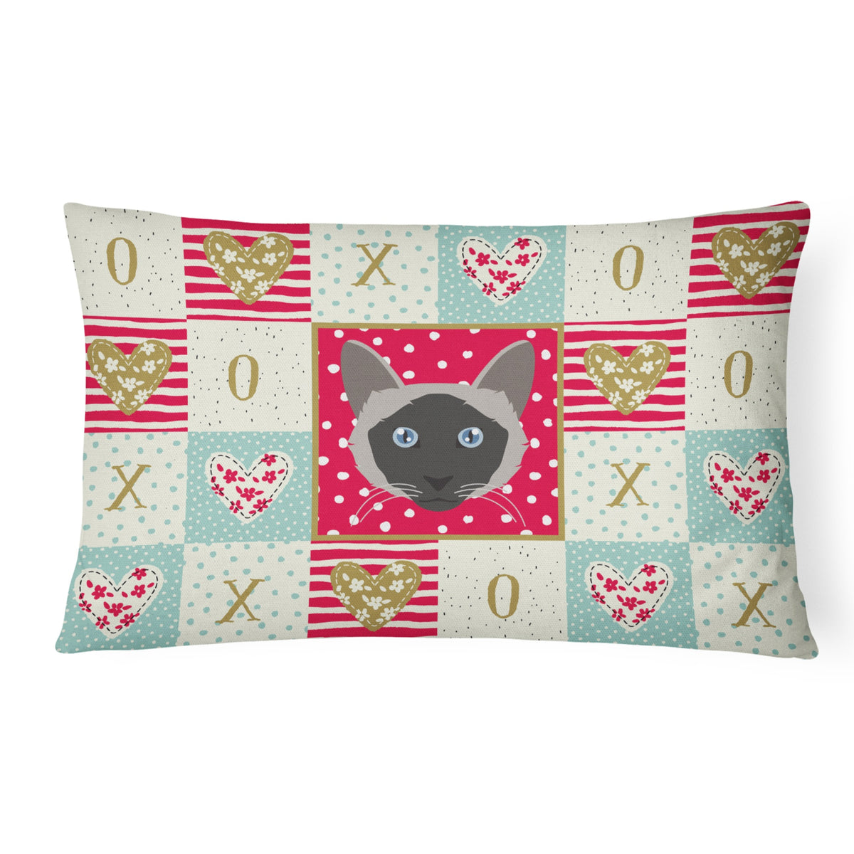 Balinese Cat Love Canvas Fabric Decorative Pillow