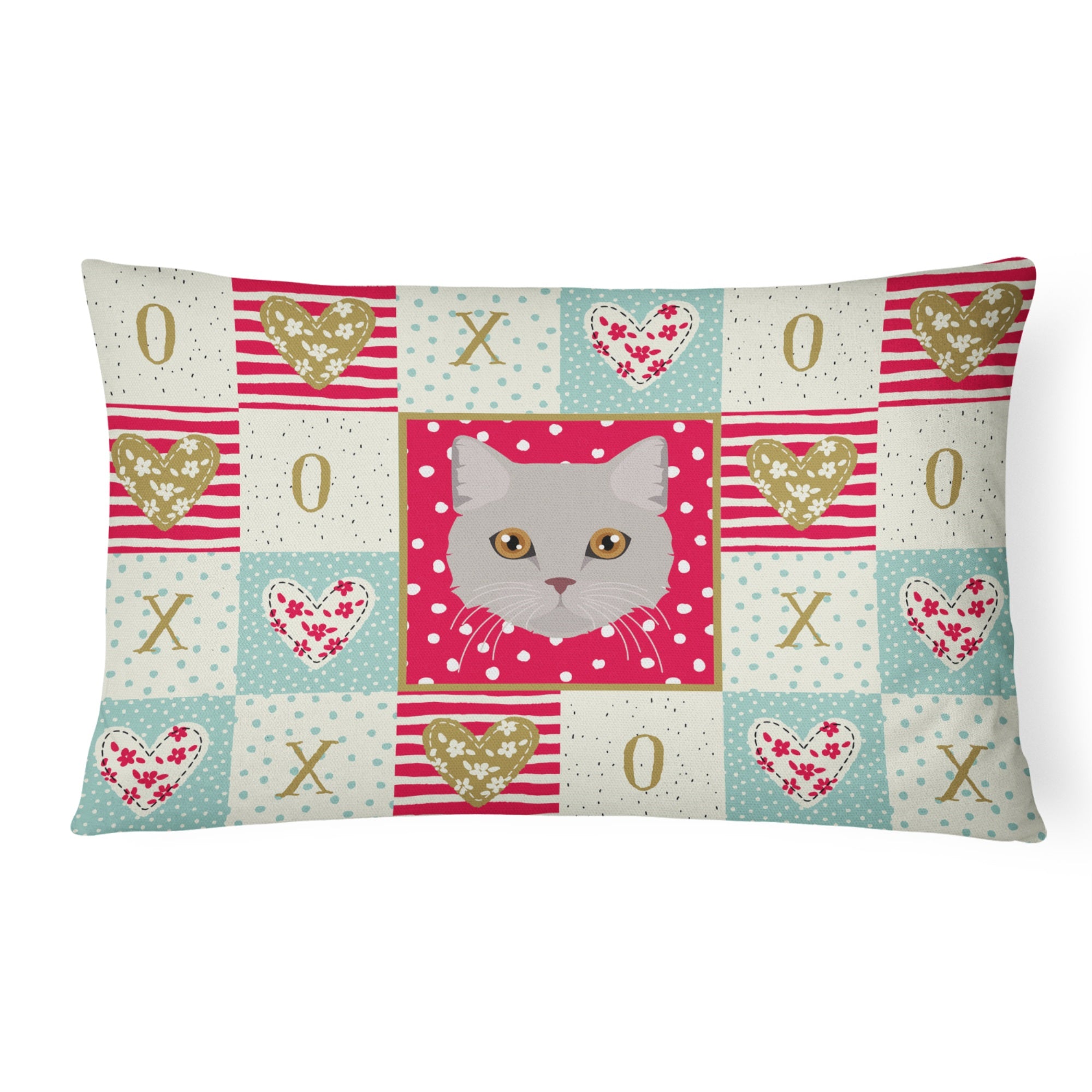 Brazilian Semi Longhair Cat Love Canvas Fabric Decorative Pillow