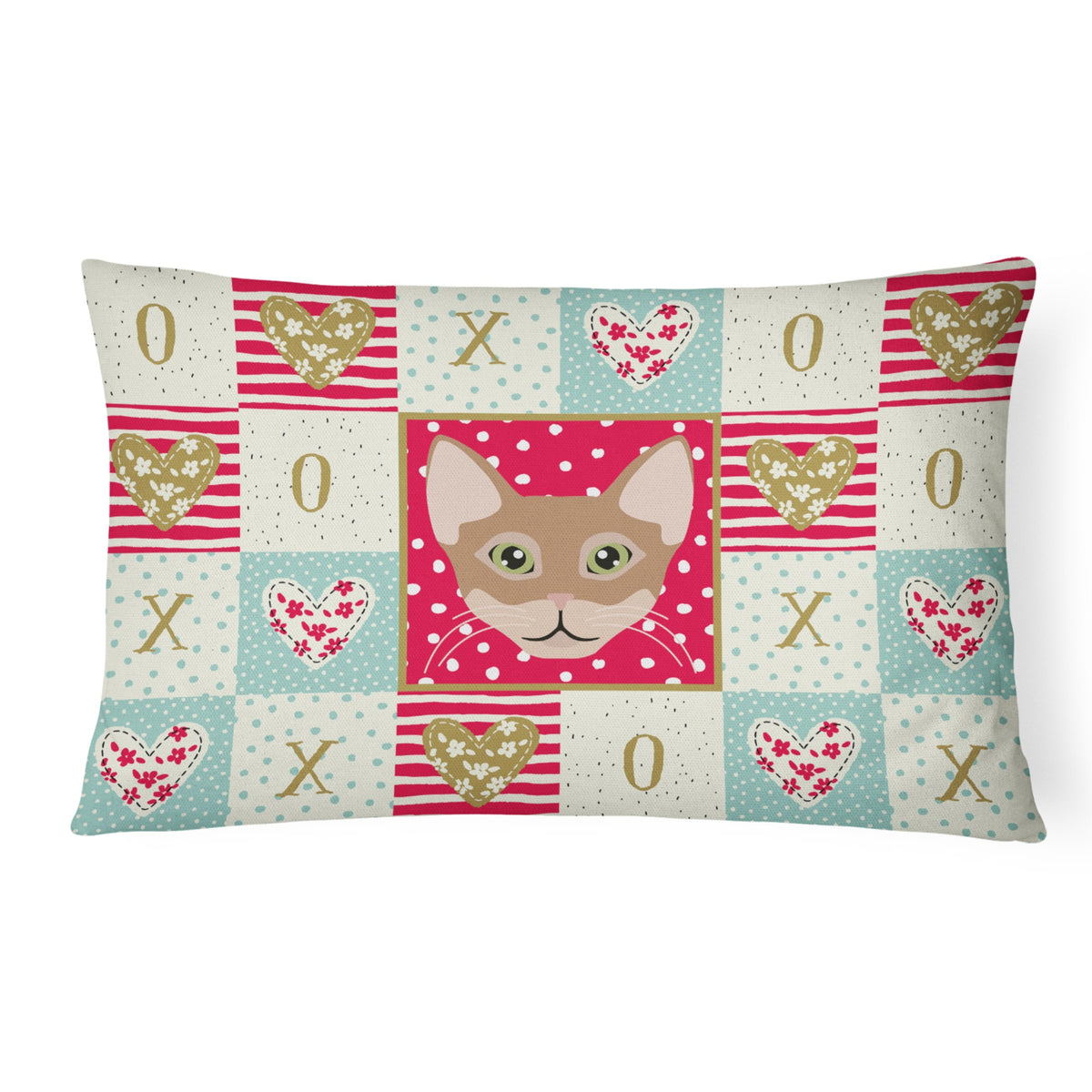 Chausie Cat Love Canvas Fabric Decorative Pillow