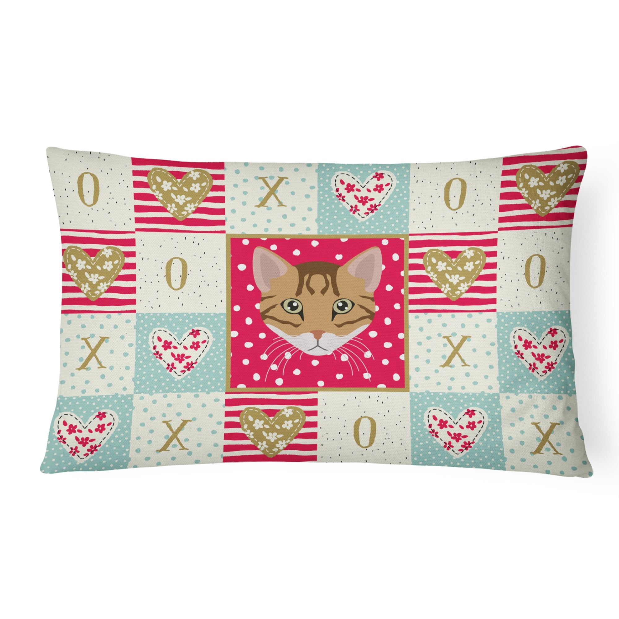 Cheetoh Cat Love Canvas Fabric Decorative Pillow