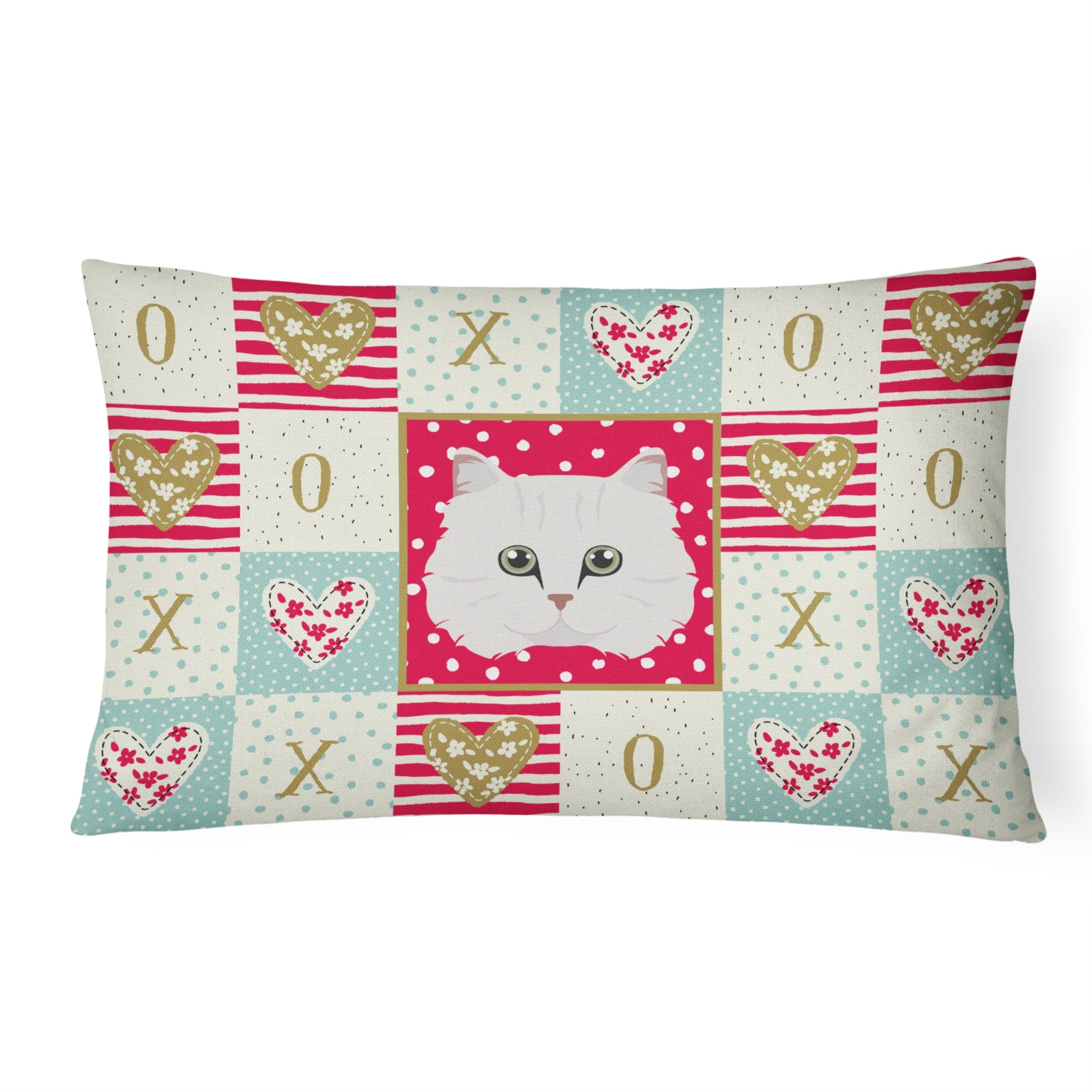 Chinchilla Persian Longhair Cat Love Canvas Fabric Decorative Pillow