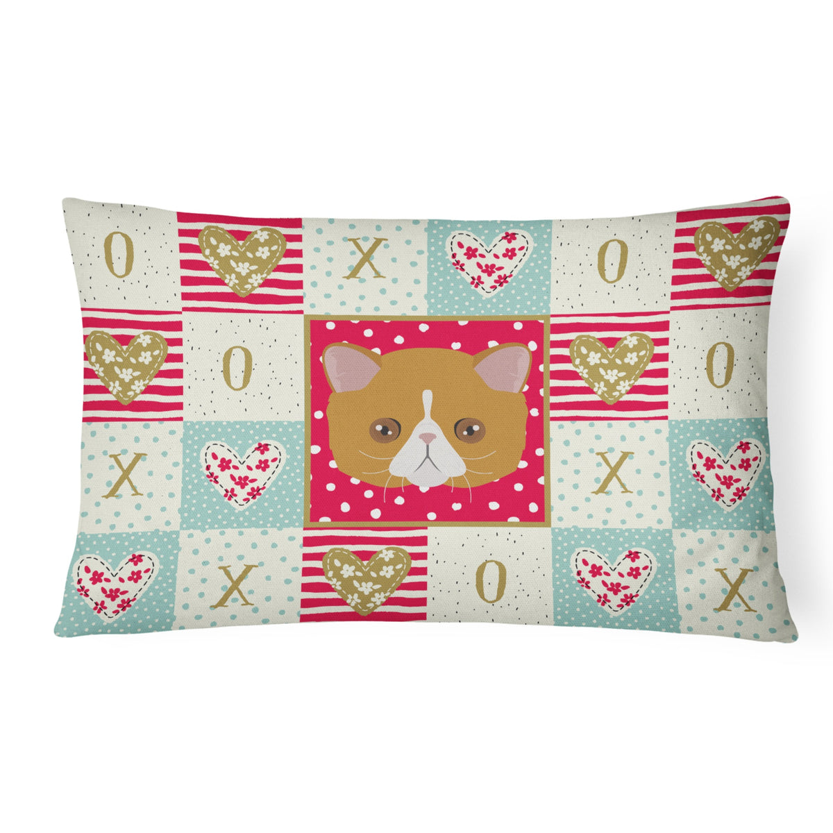Exotic Shorthair Cat Love Canvas Fabric Decorative Pillow