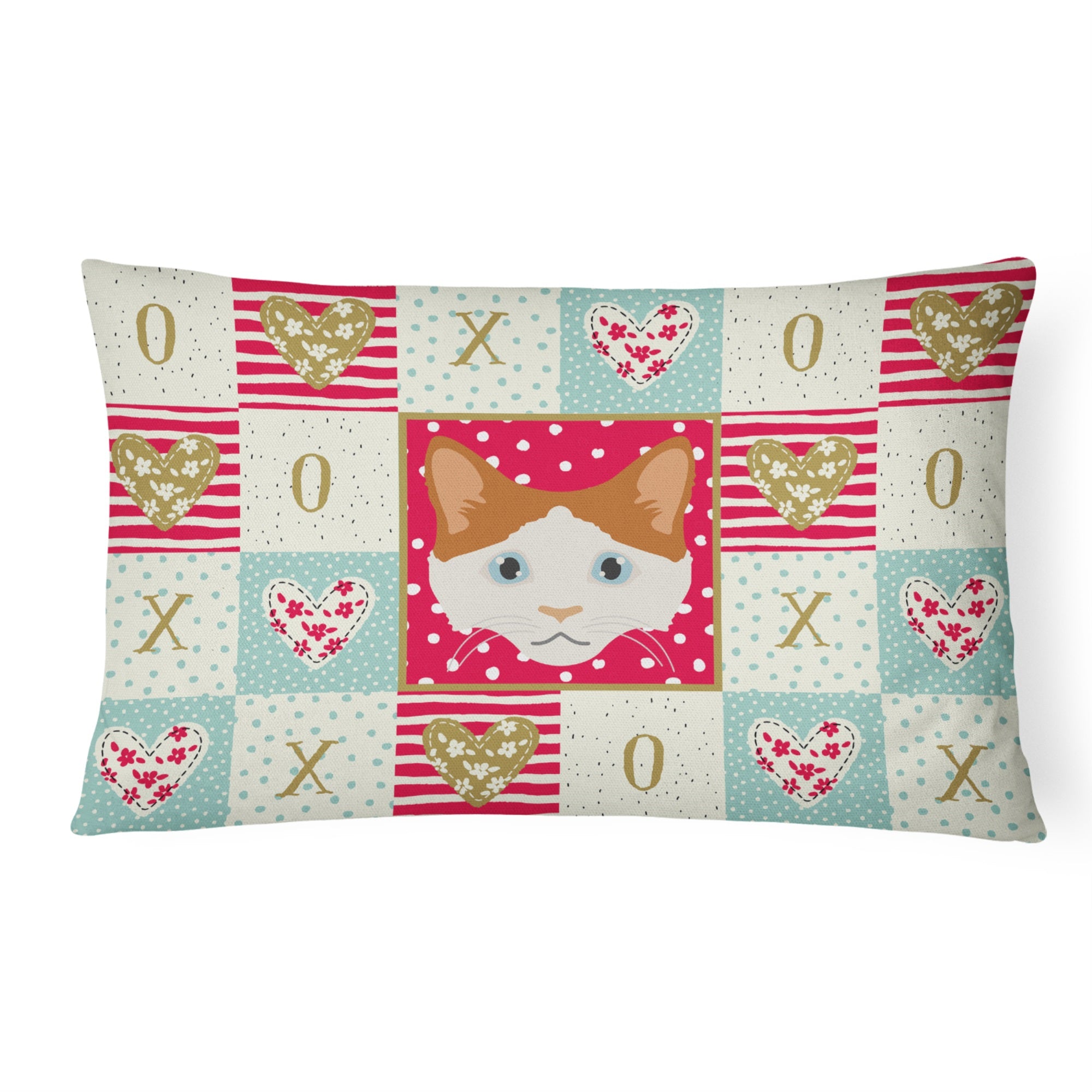 La Perm Cat Love Canvas Fabric Decorative Pillow
