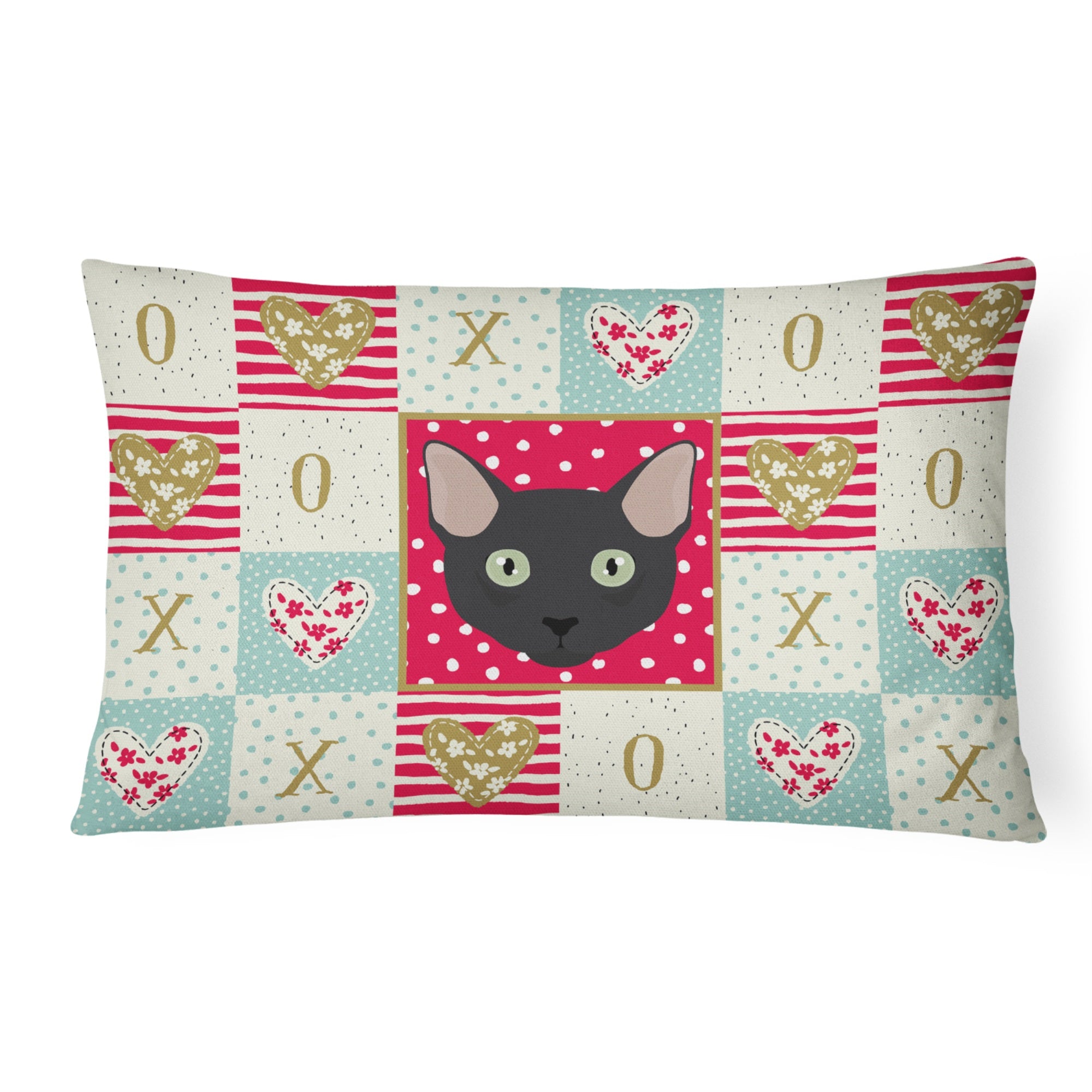 Mandalay Cat Love Canvas Fabric Decorative Pillow