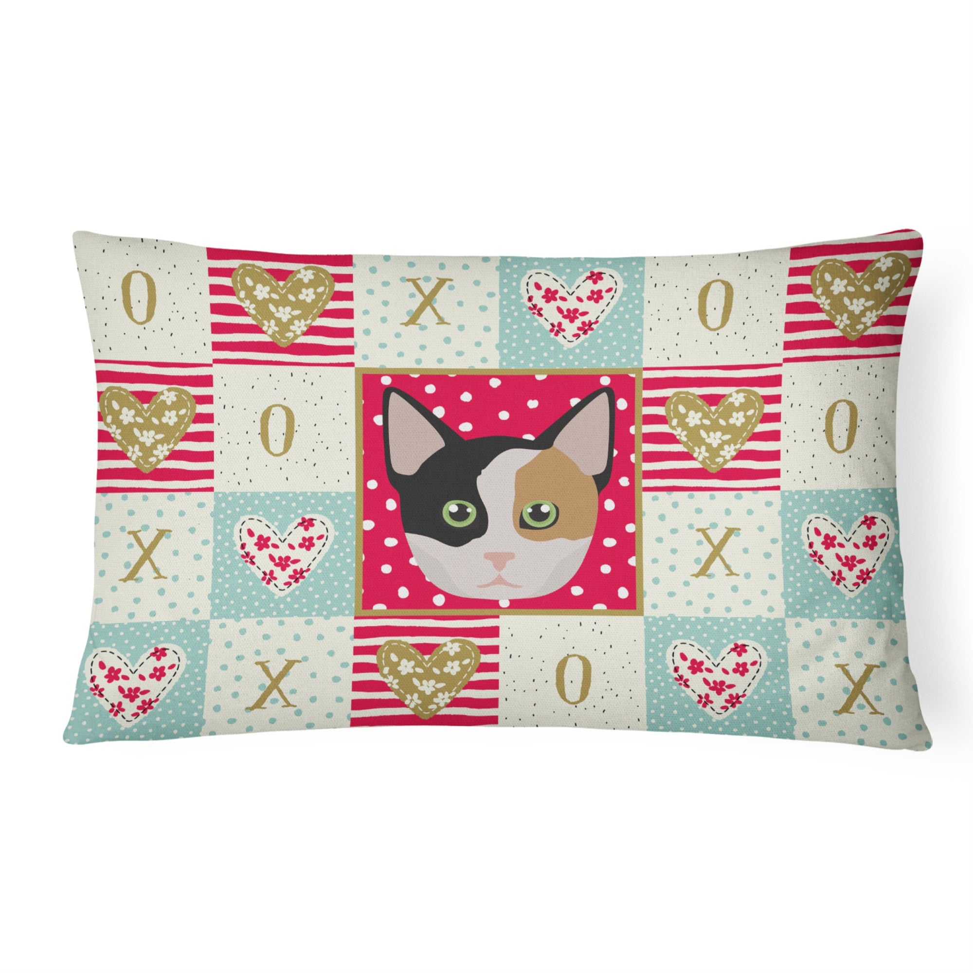 Munchkin Cat Love Canvas Fabric Decorative Pillow