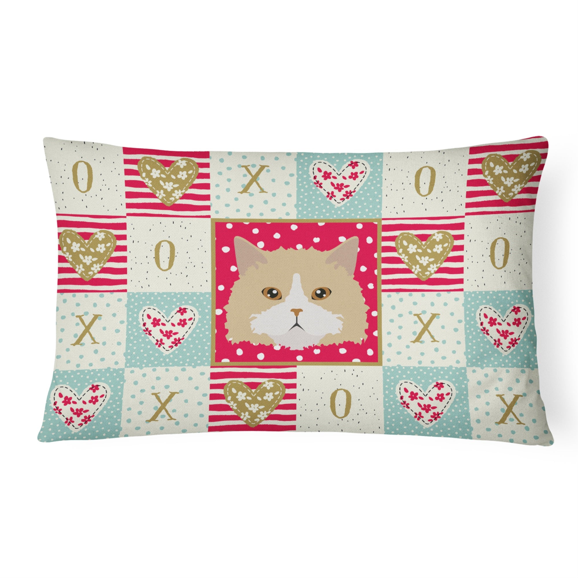 Oregon Rex Cat Love Canvas Fabric Decorative Pillow