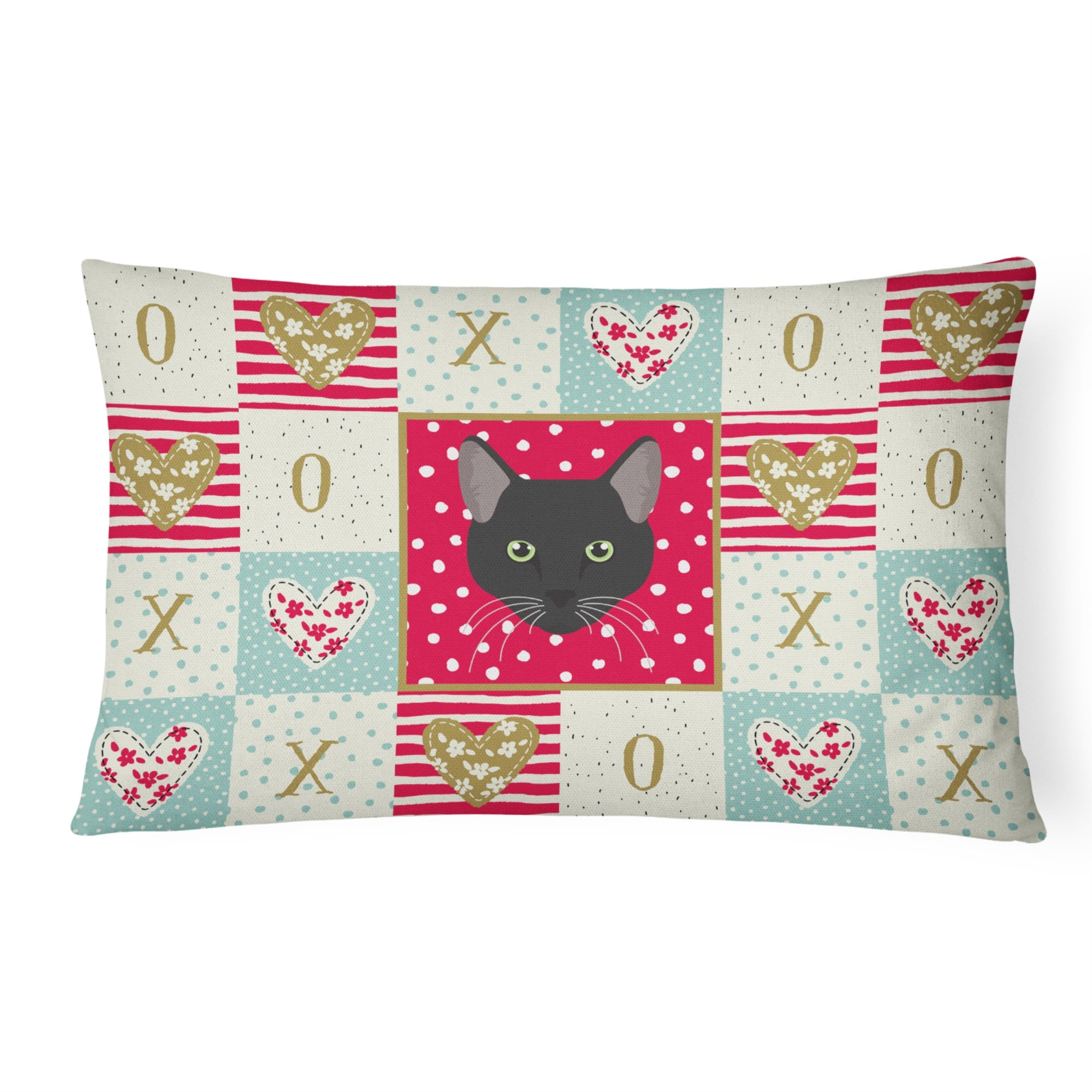 Pantherette Cat Love Canvas Fabric Decorative Pillow
