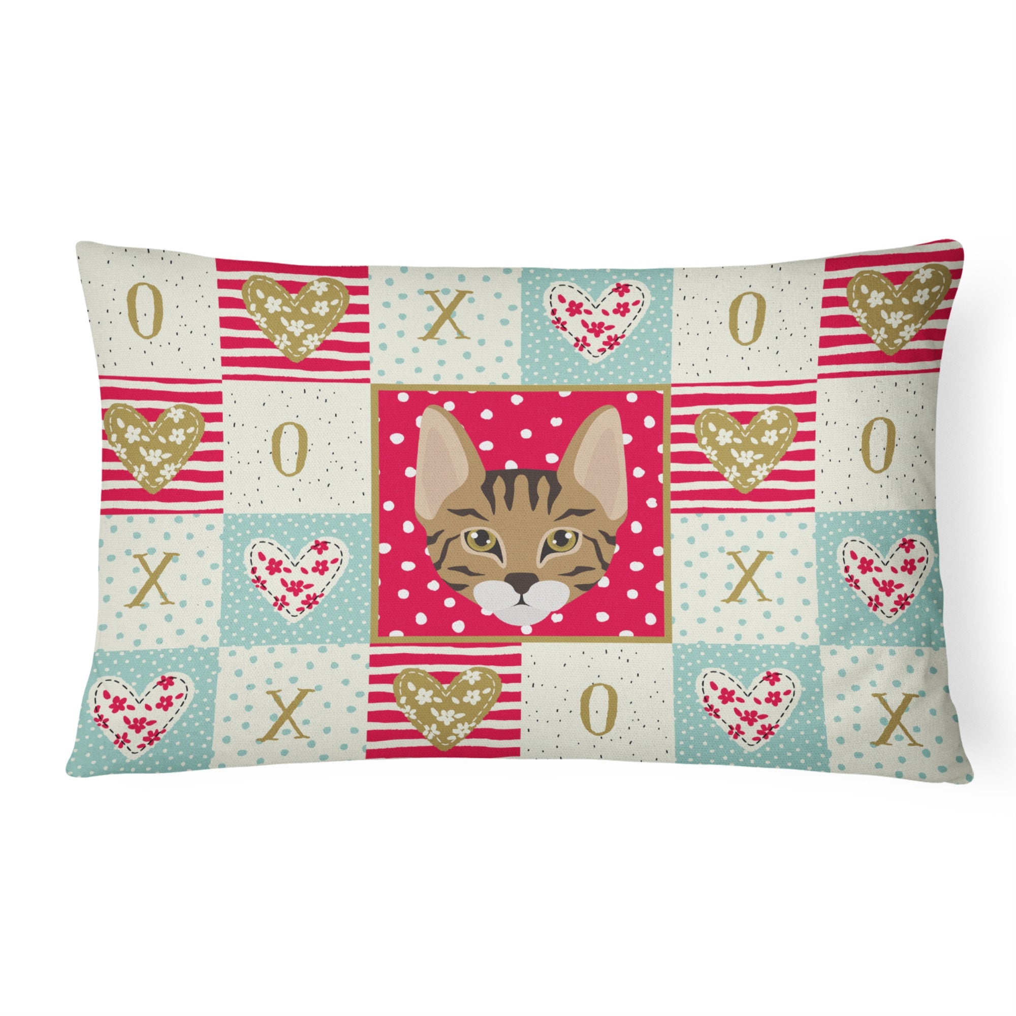 Savannah Cat Love Canvas Fabric Decorative Pillow