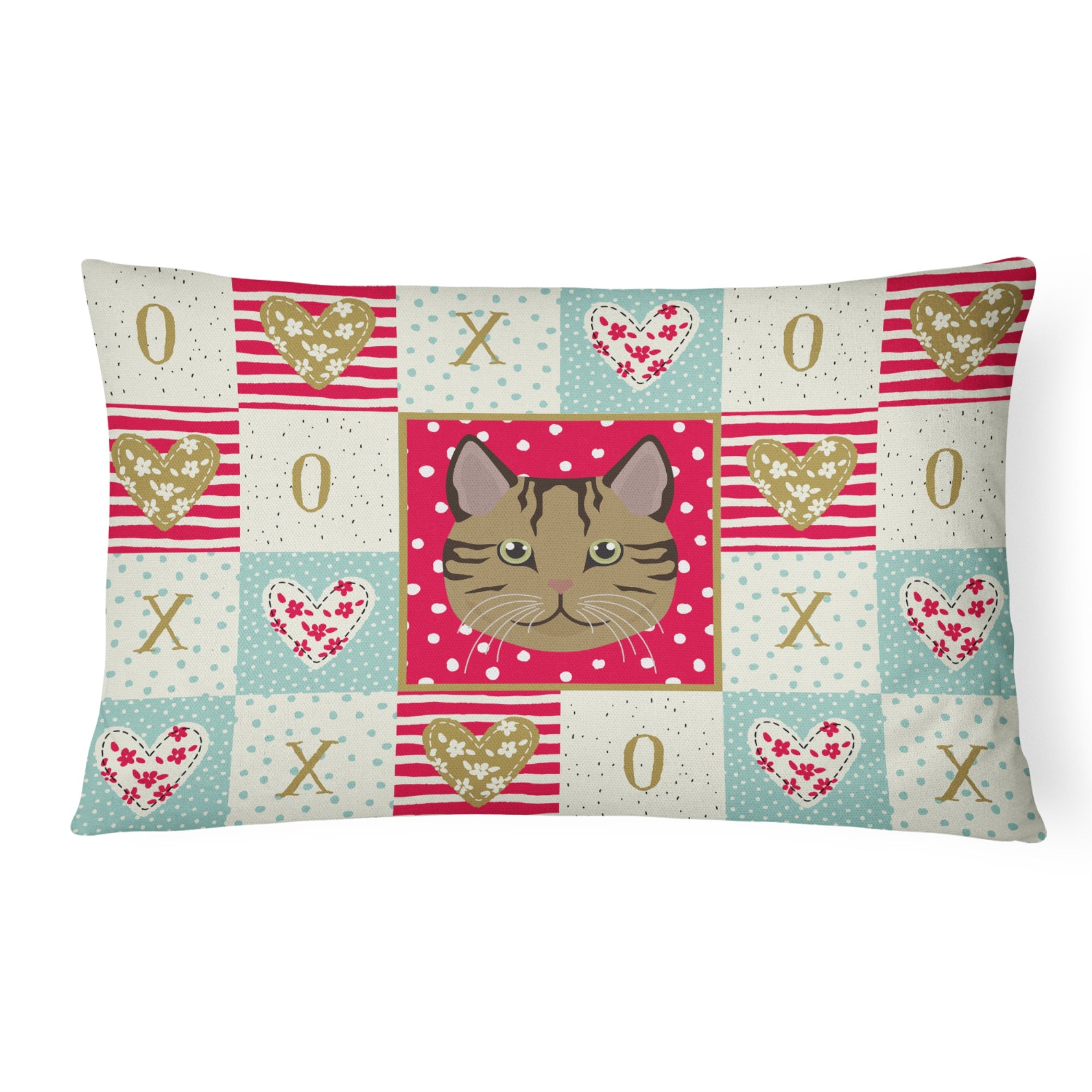 Scottish Straight Cat Love Canvas Fabric Decorative Pillow