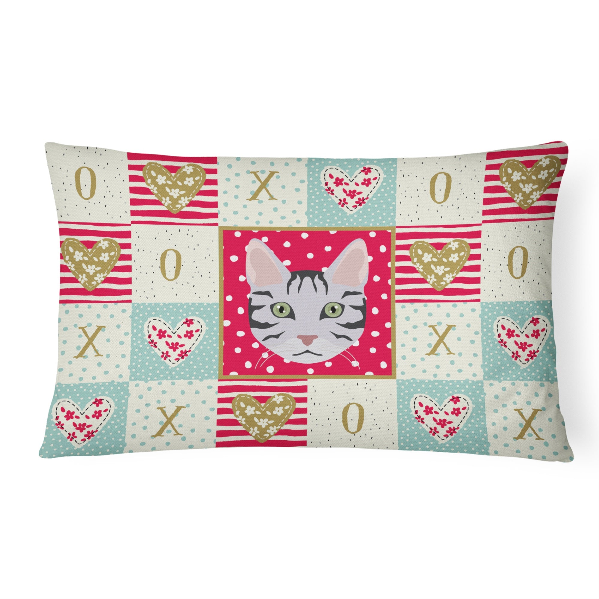 Serengeti Cat Love Canvas Fabric Decorative Pillow