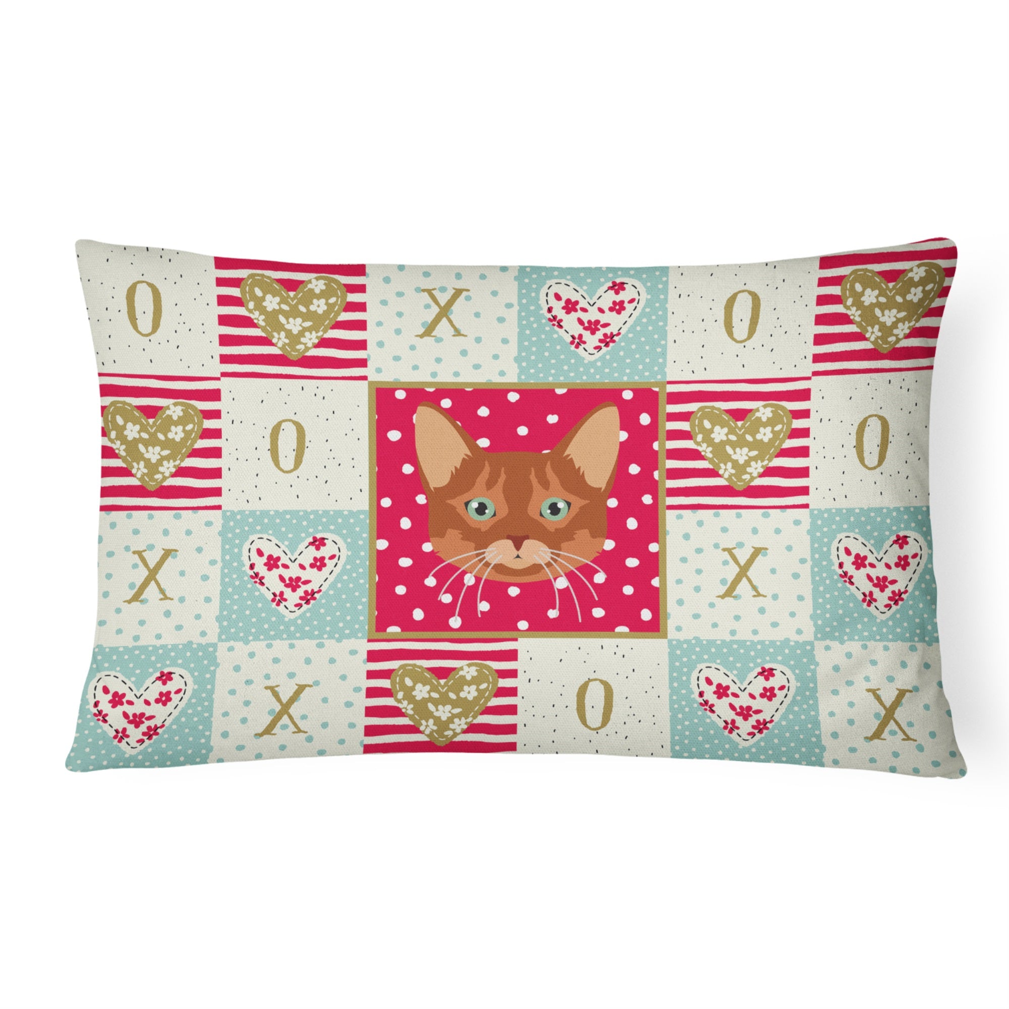 Somali Cat Love Canvas Fabric Decorative Pillow
