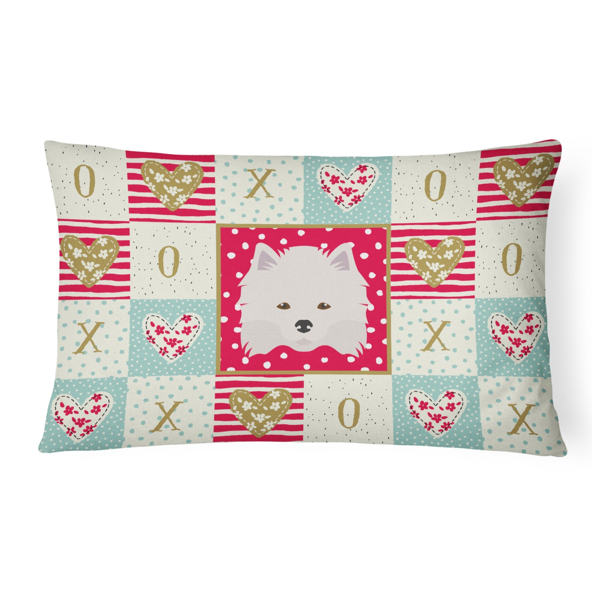 American Eskimo Love Canvas Fabric Decorative Pillow