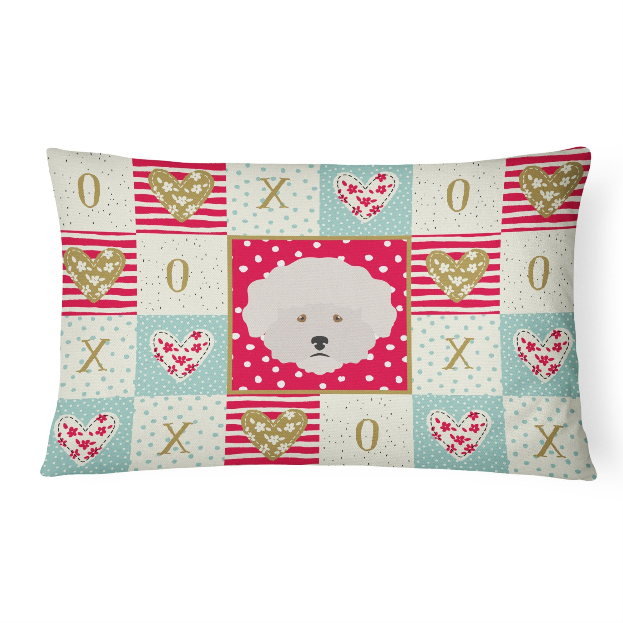 Bichon Fris Love Canvas Fabric Decorative Pillow
