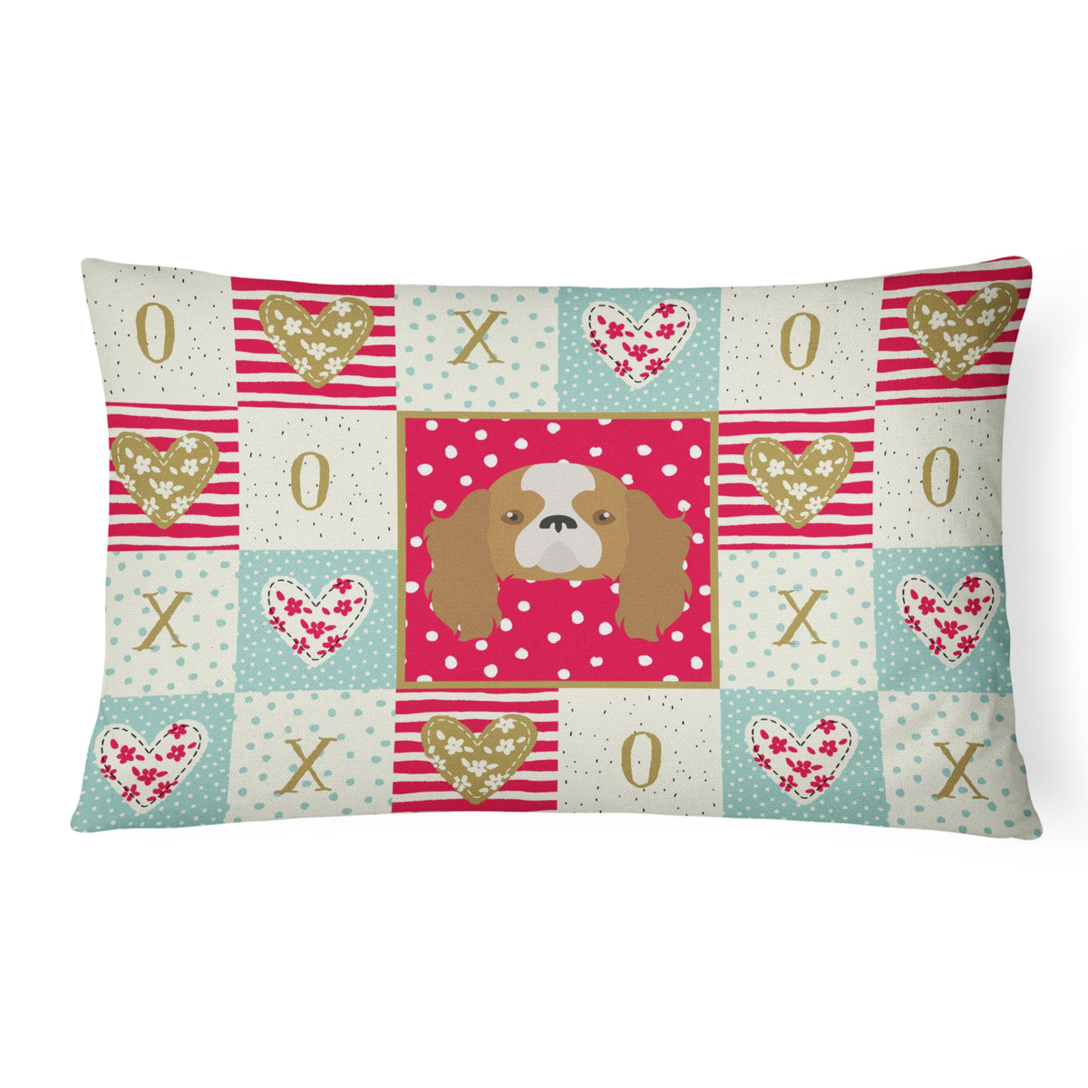 Blenheim Cavalier King Charles Spaniel Love Canvas Fabric Decorative Pillow