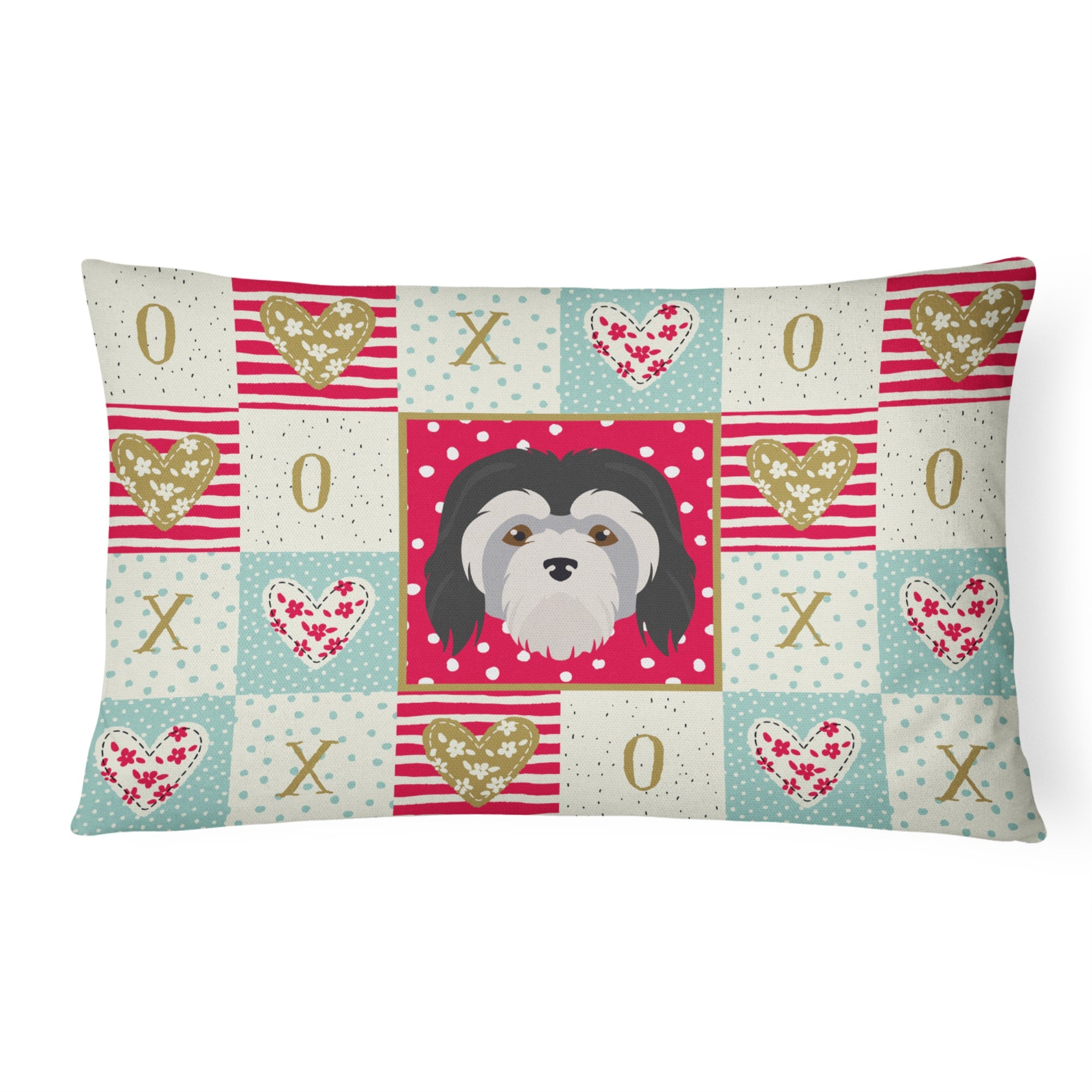 Lowchen Little Lion Dog Love Canvas Fabric Decorative Pillow