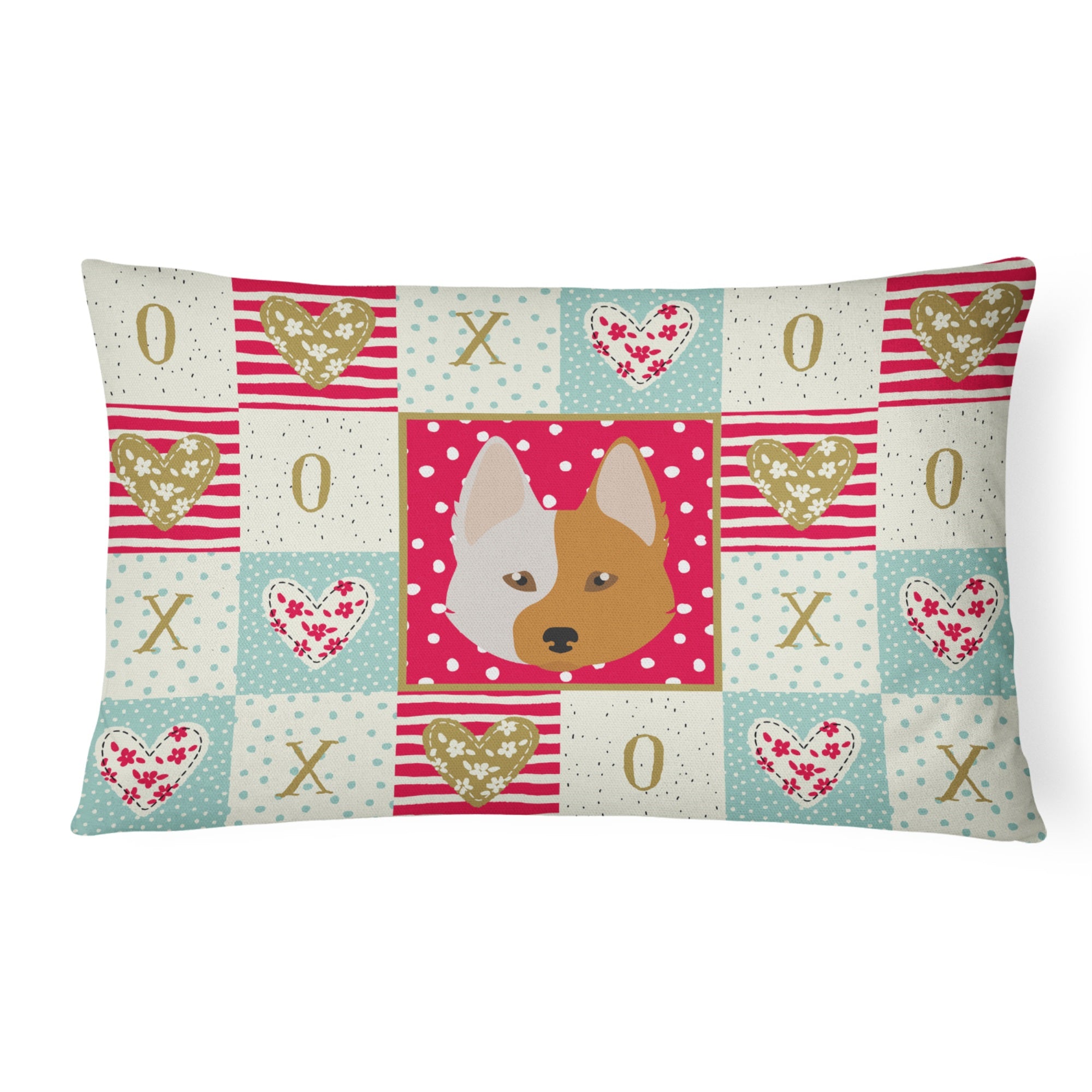 Nordic Spitz Love Canvas Fabric Decorative Pillow