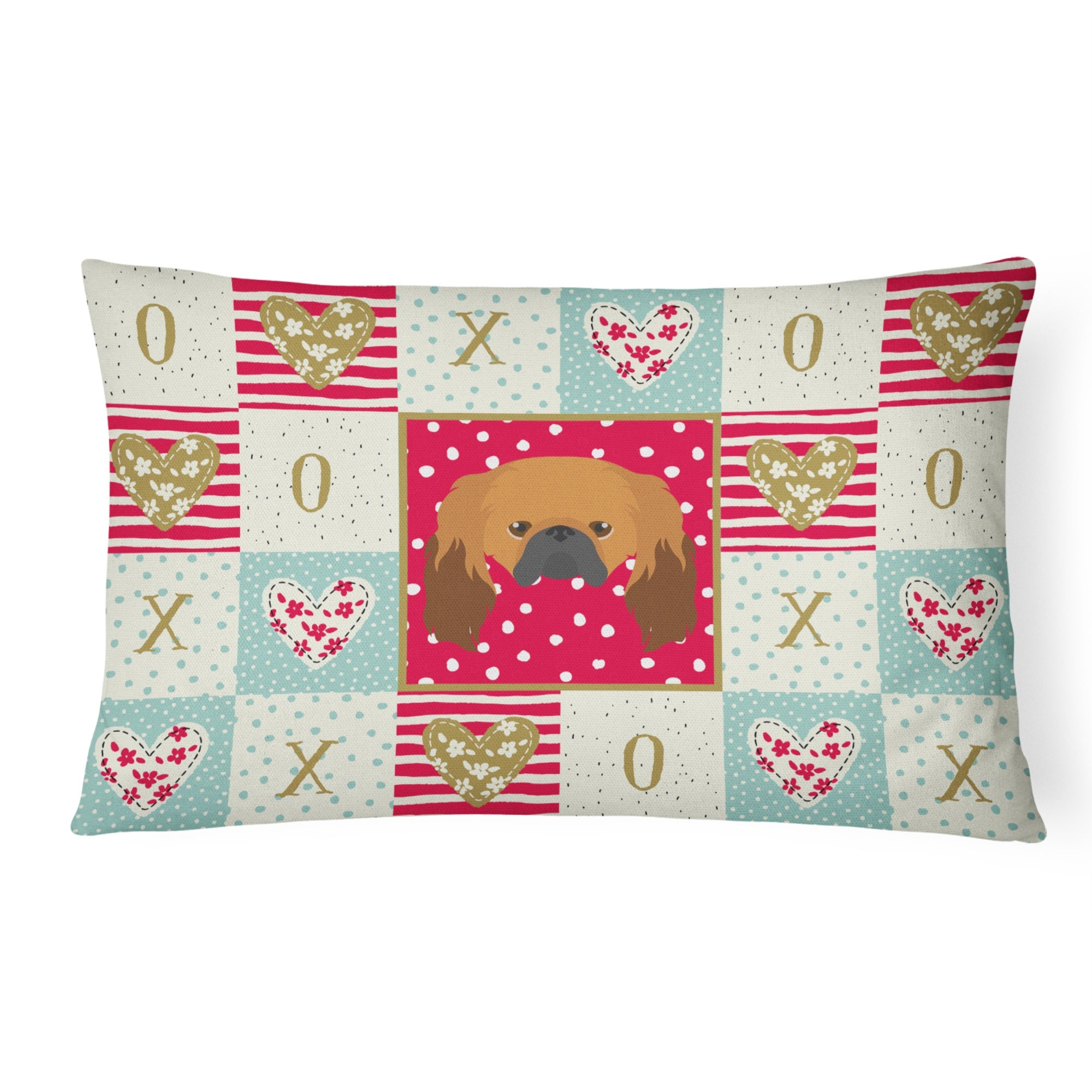 Pekingese Love Canvas Fabric Decorative Pillow