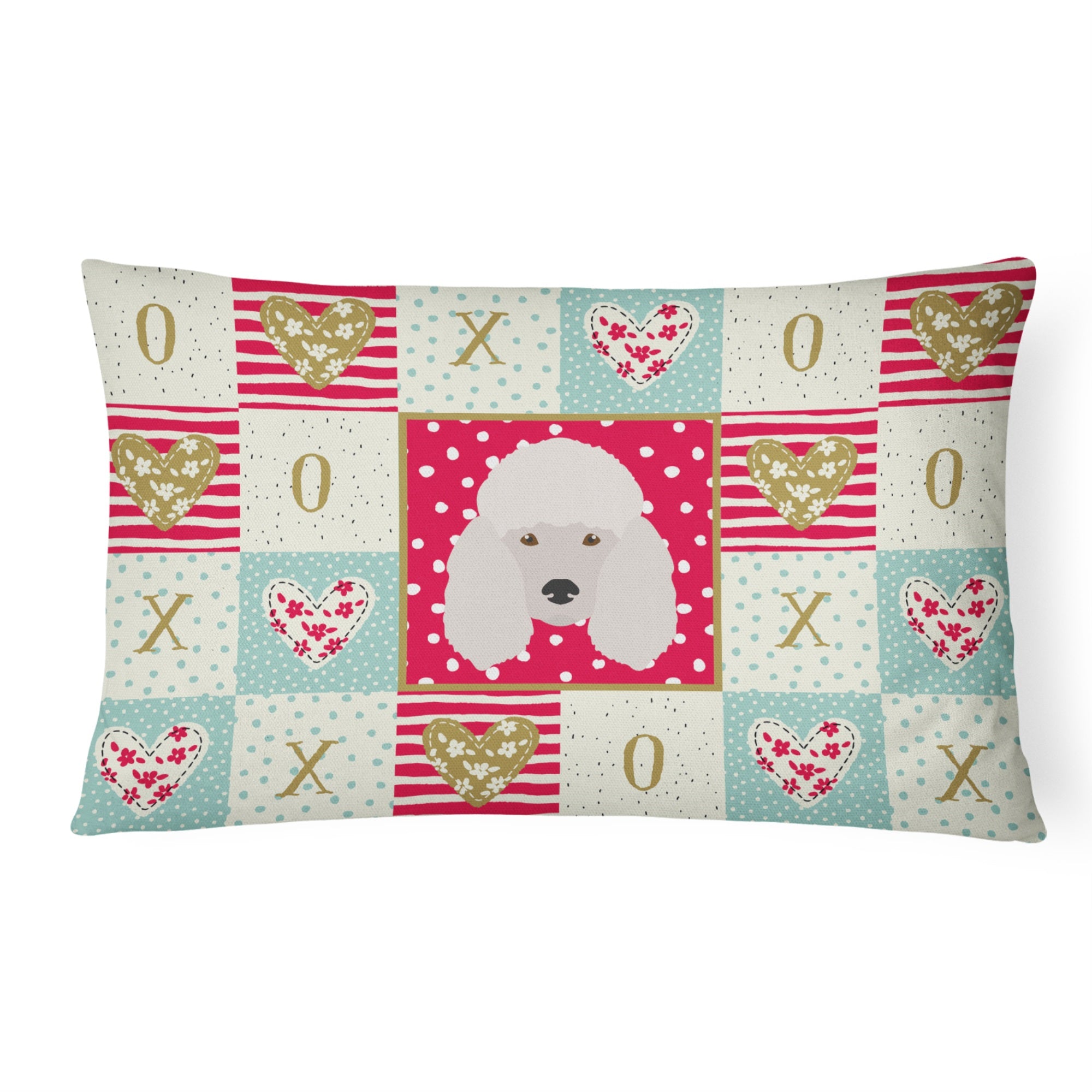 Poodle Love Canvas Fabric Decorative Pillow