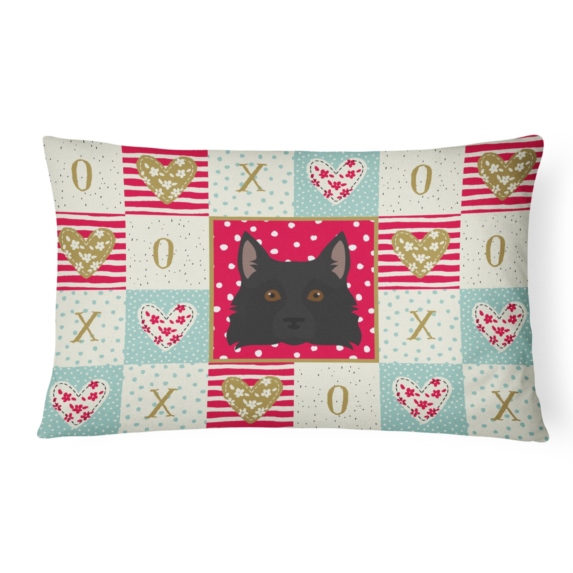 Schipperke Love Canvas Fabric Decorative Pillow