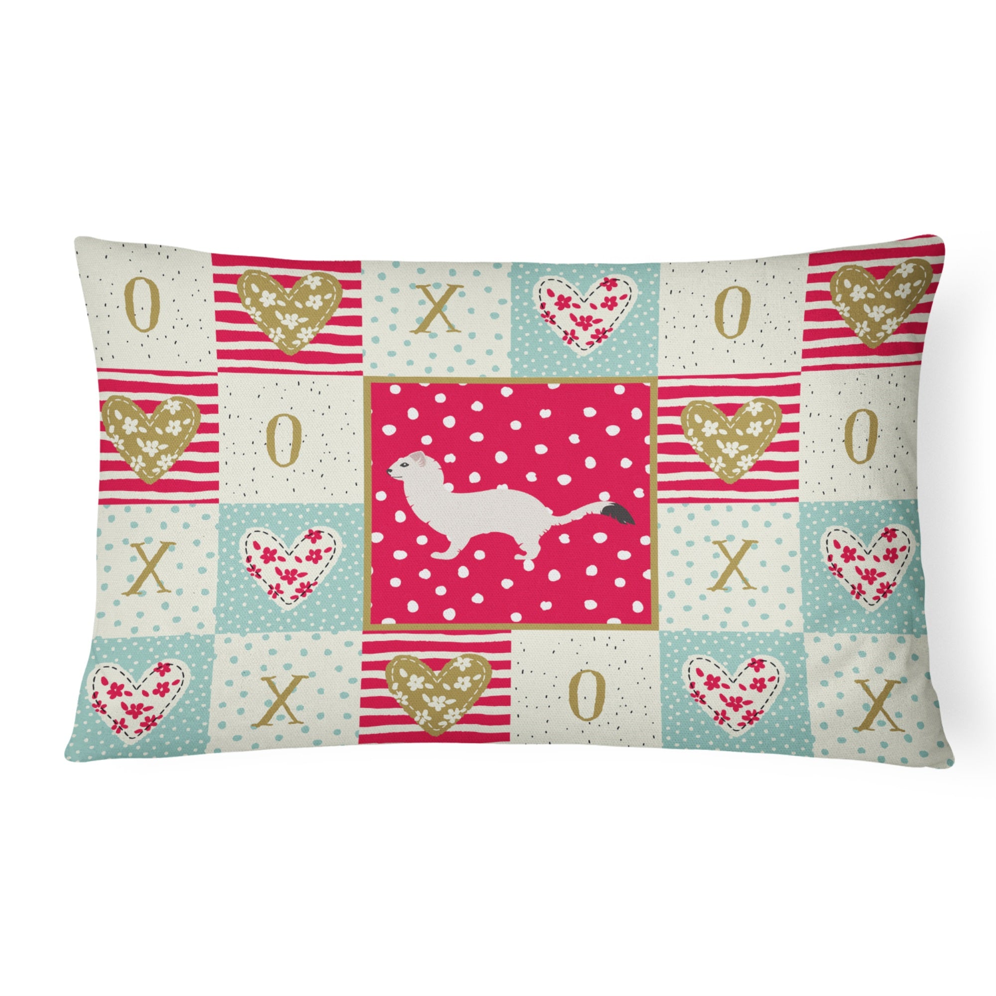 Stoat Short-Tailed Weasel Love Canvas Fabric Decorative Pillow