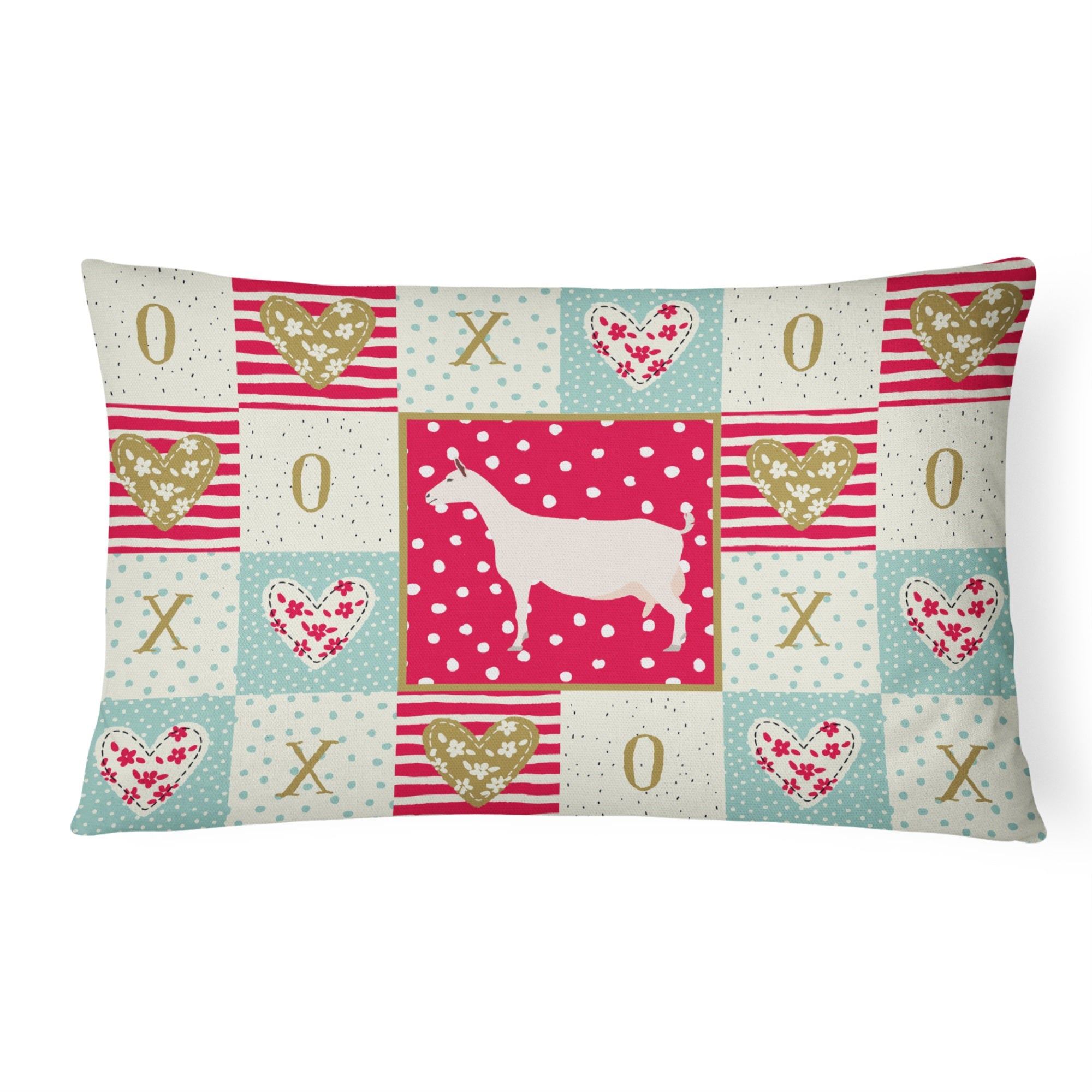 Saanen Goat Love Canvas Fabric Decorative Pillow
