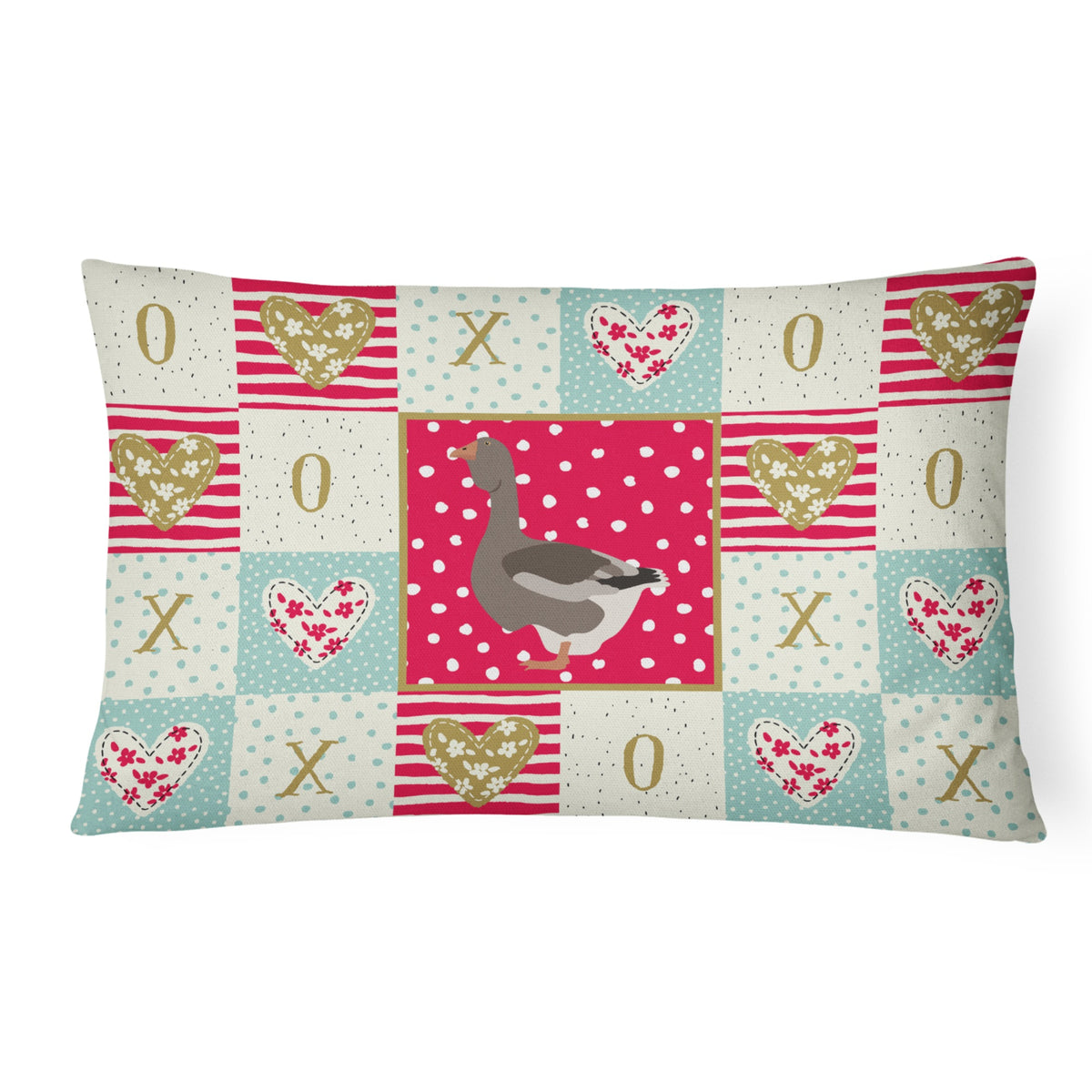 Toulouse Goose Love Canvas Fabric Decorative Pillow
