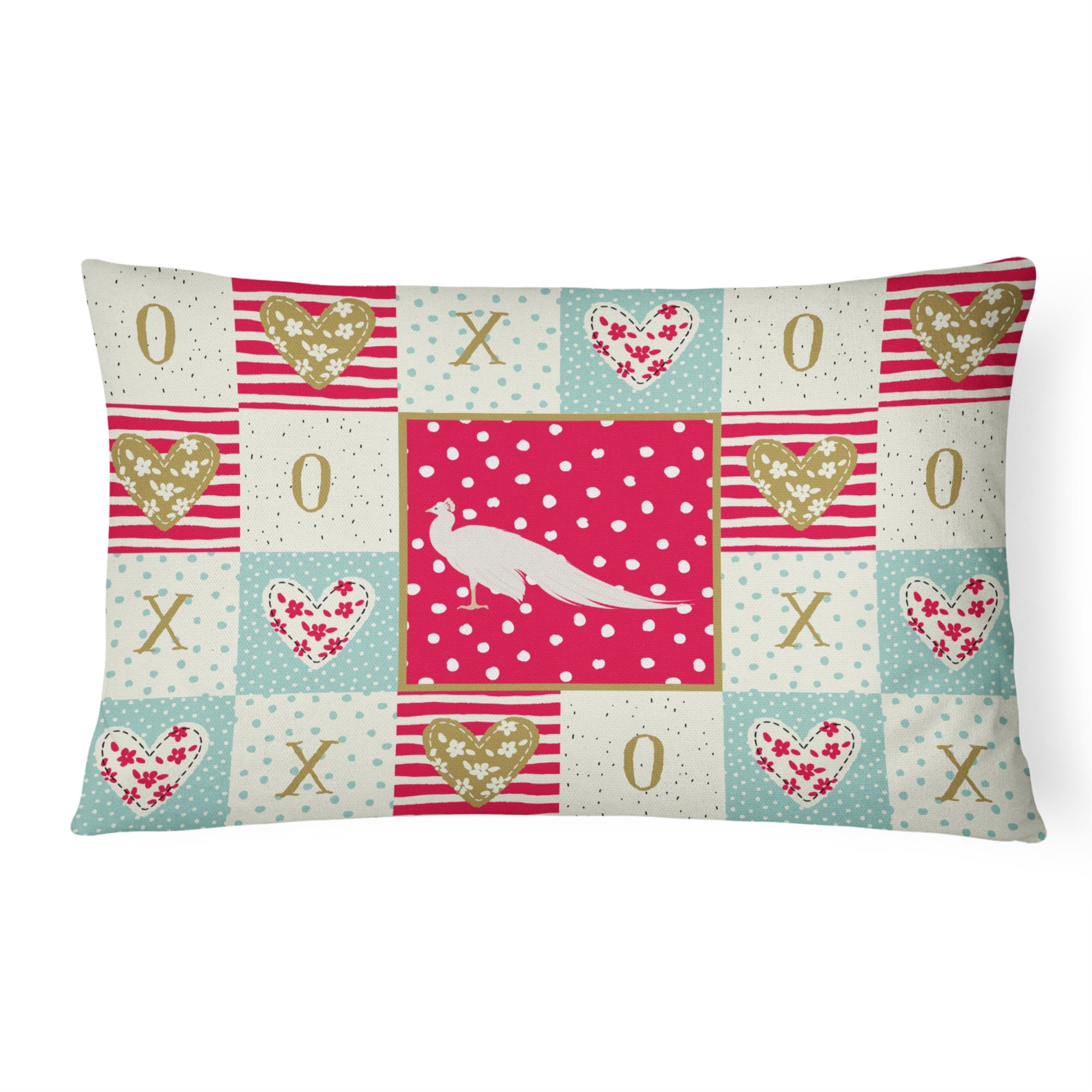 White Peacock Peafowl Love Canvas Fabric Decorative Pillow