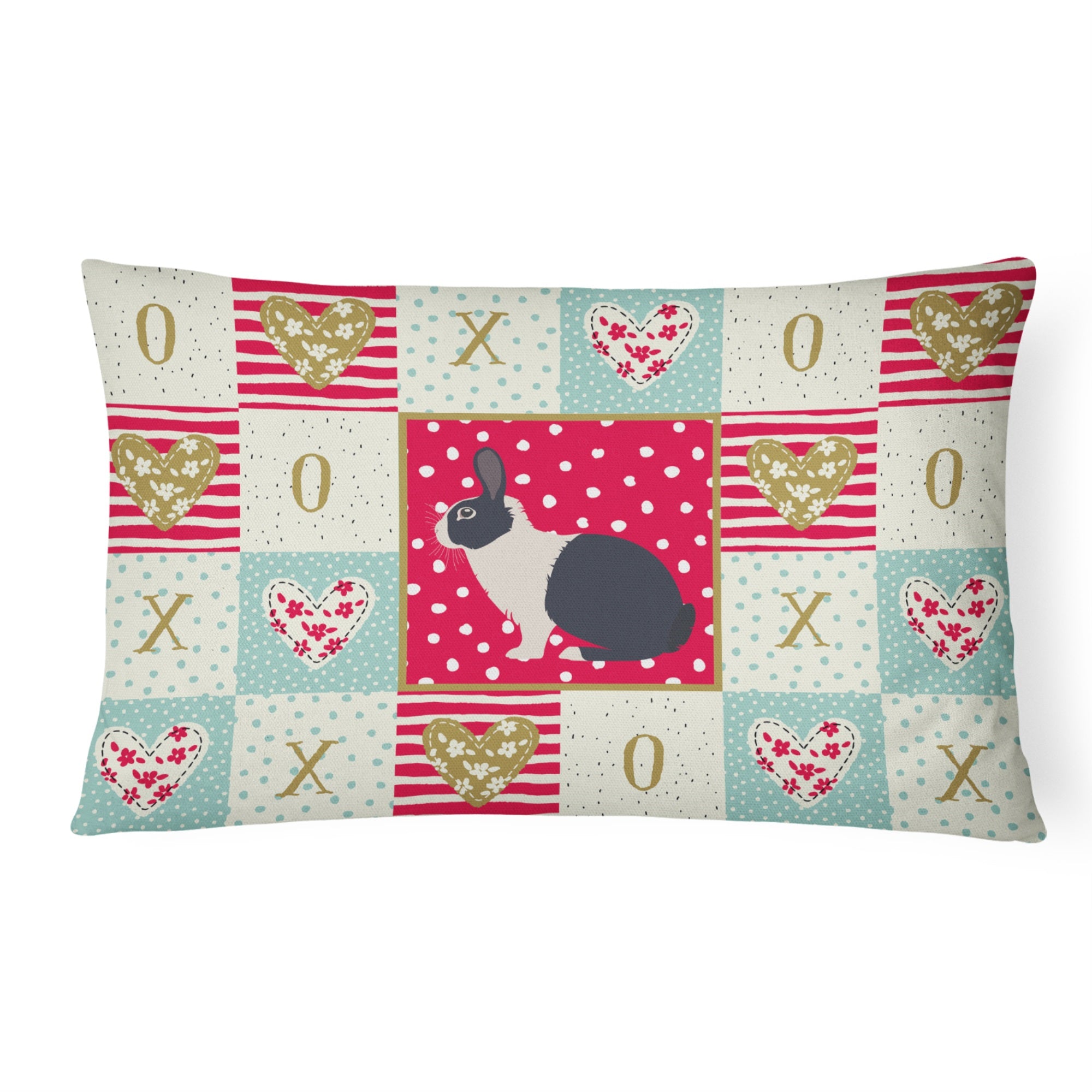 Dutch Rabbit Love Canvas Fabric Decorative Pillow