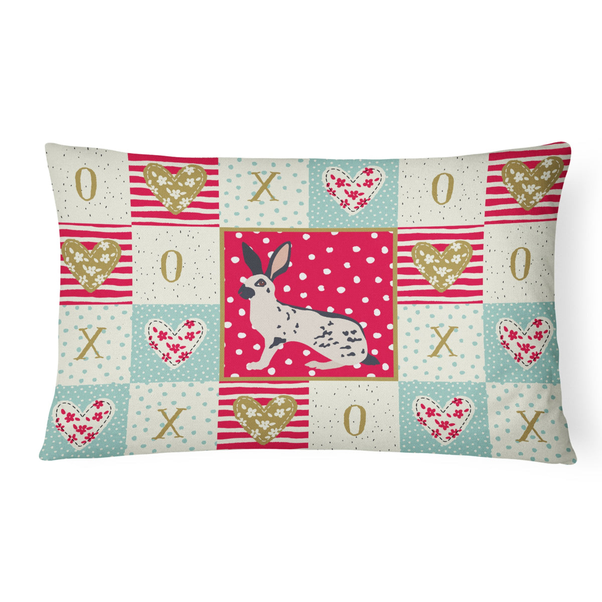 English Spot Rabbit Love Canvas Fabric Decorative Pillow