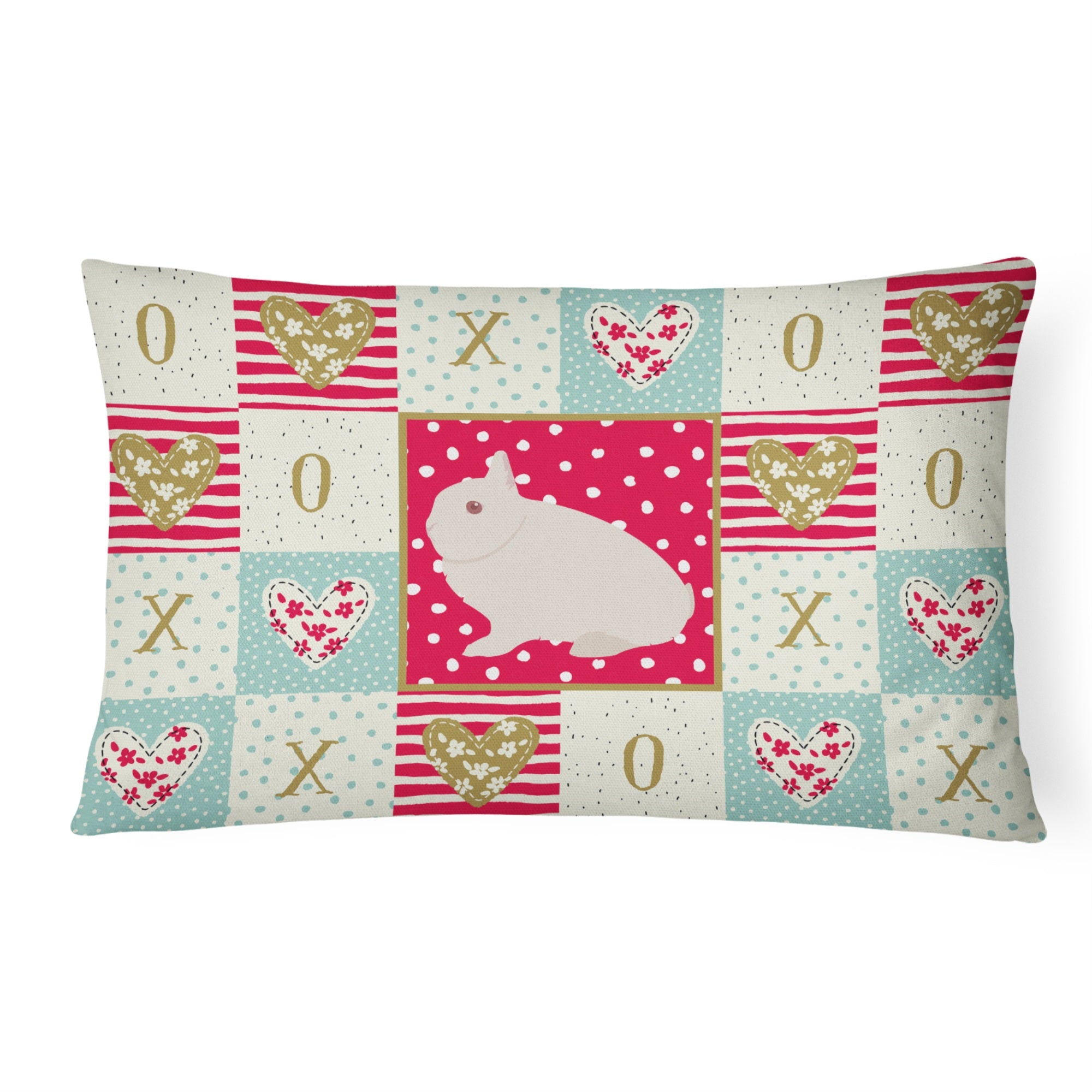 Hermelin Rabbit Love Canvas Fabric Decorative Pillow