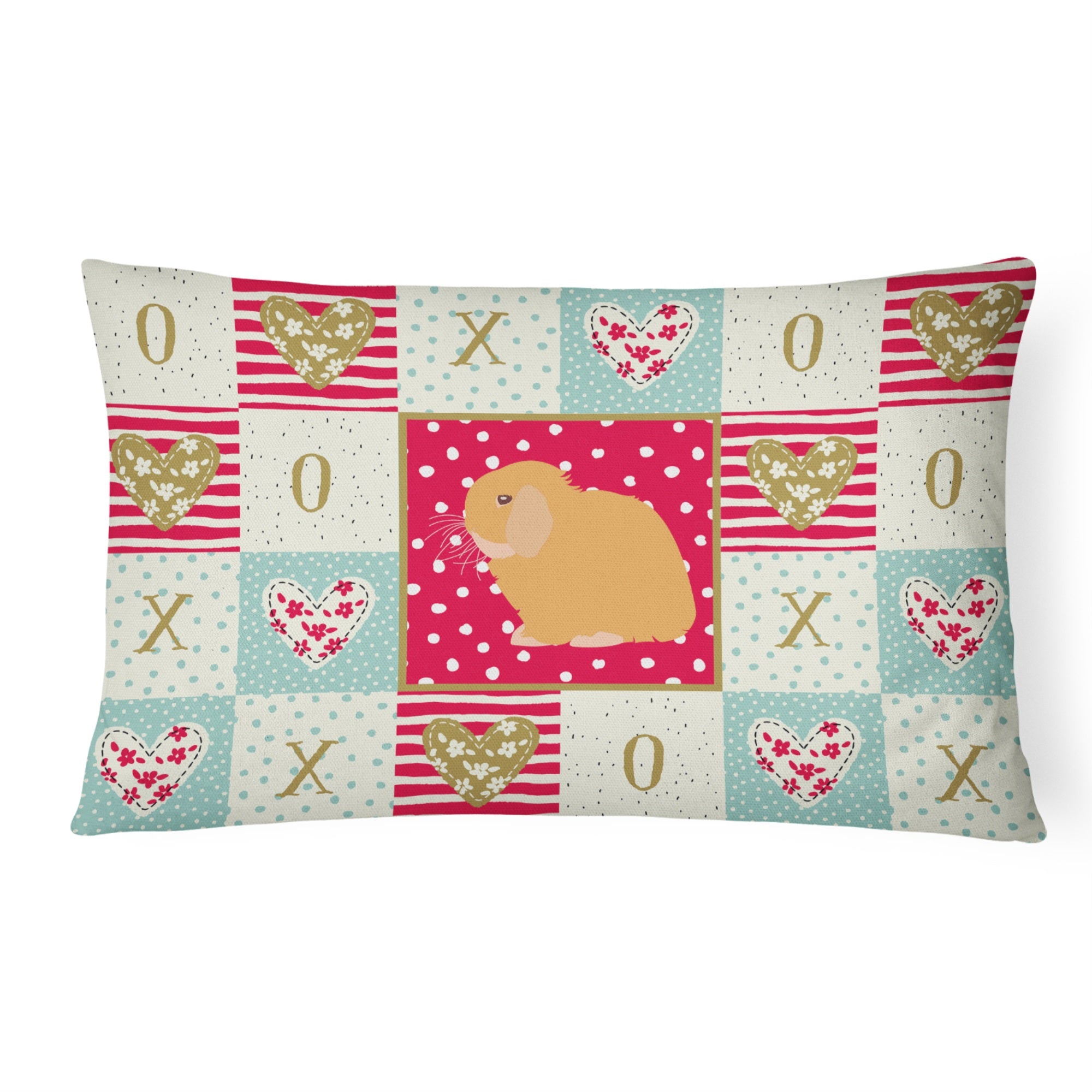 Holland Lop Rabbit Love Canvas Fabric Decorative Pillow