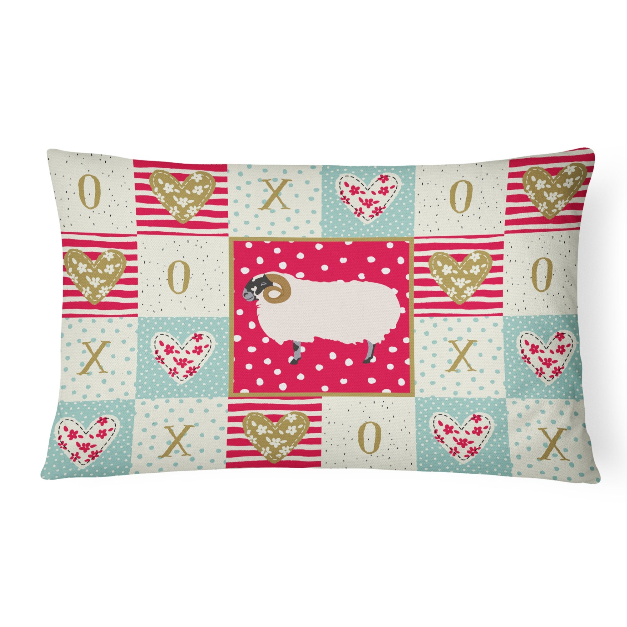 Scottish Blackface Sheep Love Canvas Fabric Decorative Pillow