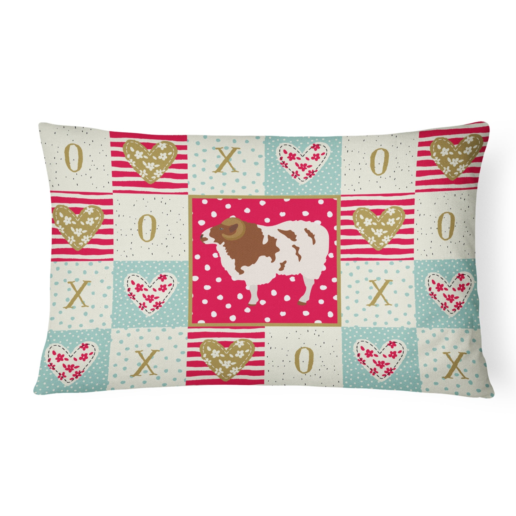Jacob Sheep Love Canvas Fabric Decorative Pillow