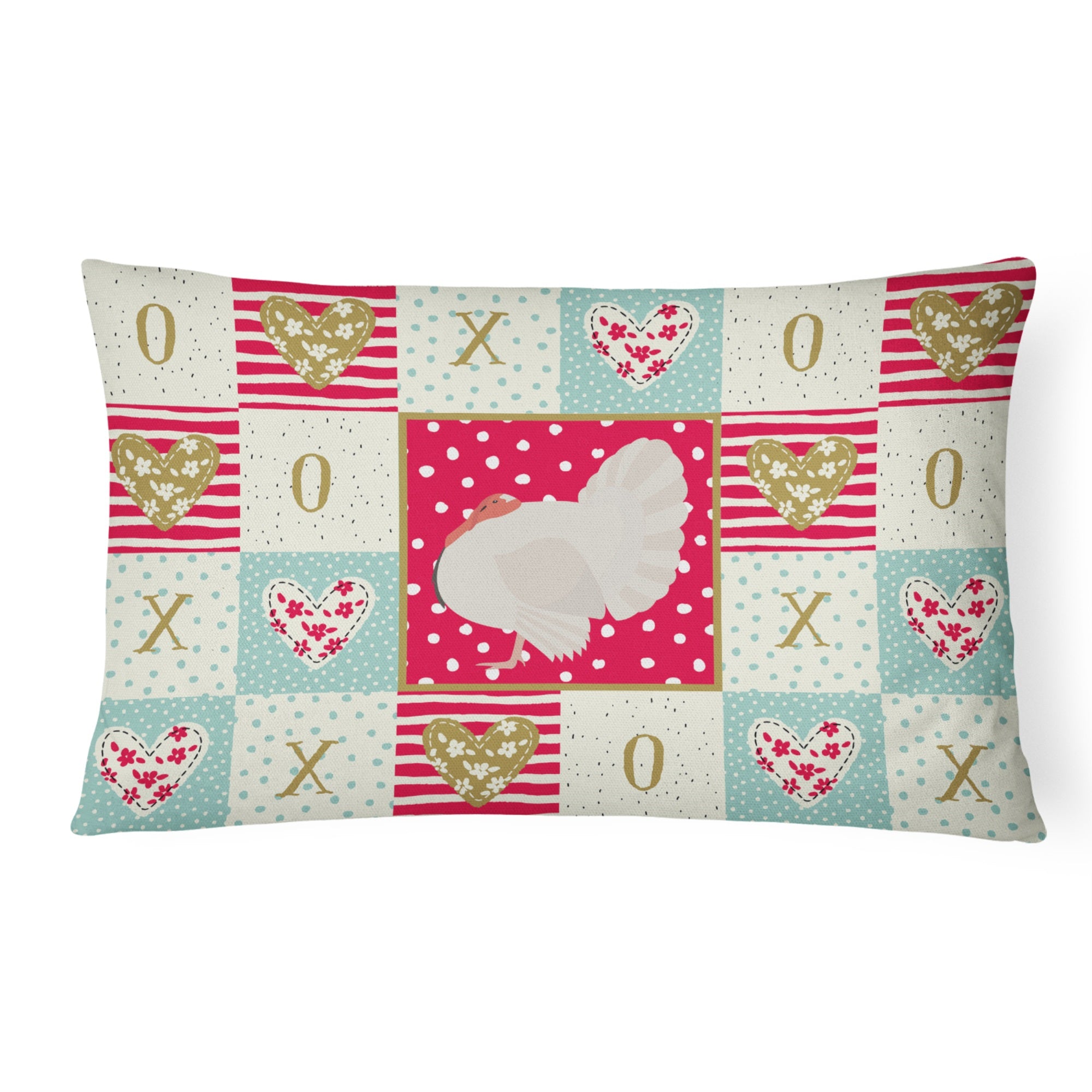 White Holland Turkey Love Canvas Fabric Decorative Pillow