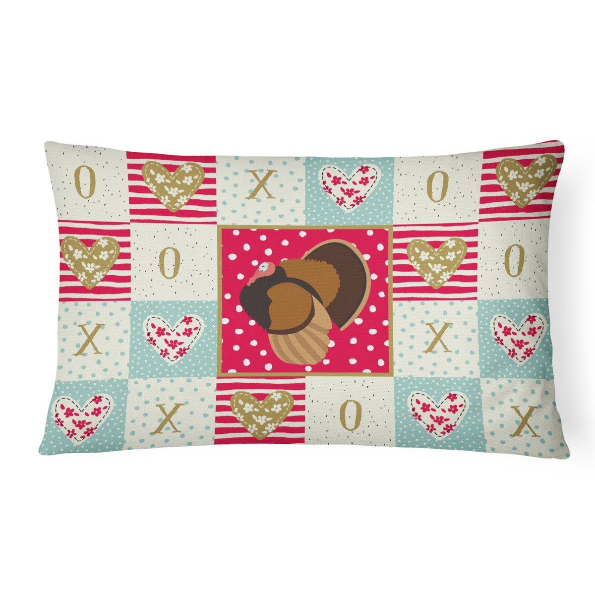 Bronze Turkey Love Canvas Fabric Decorative Pillow