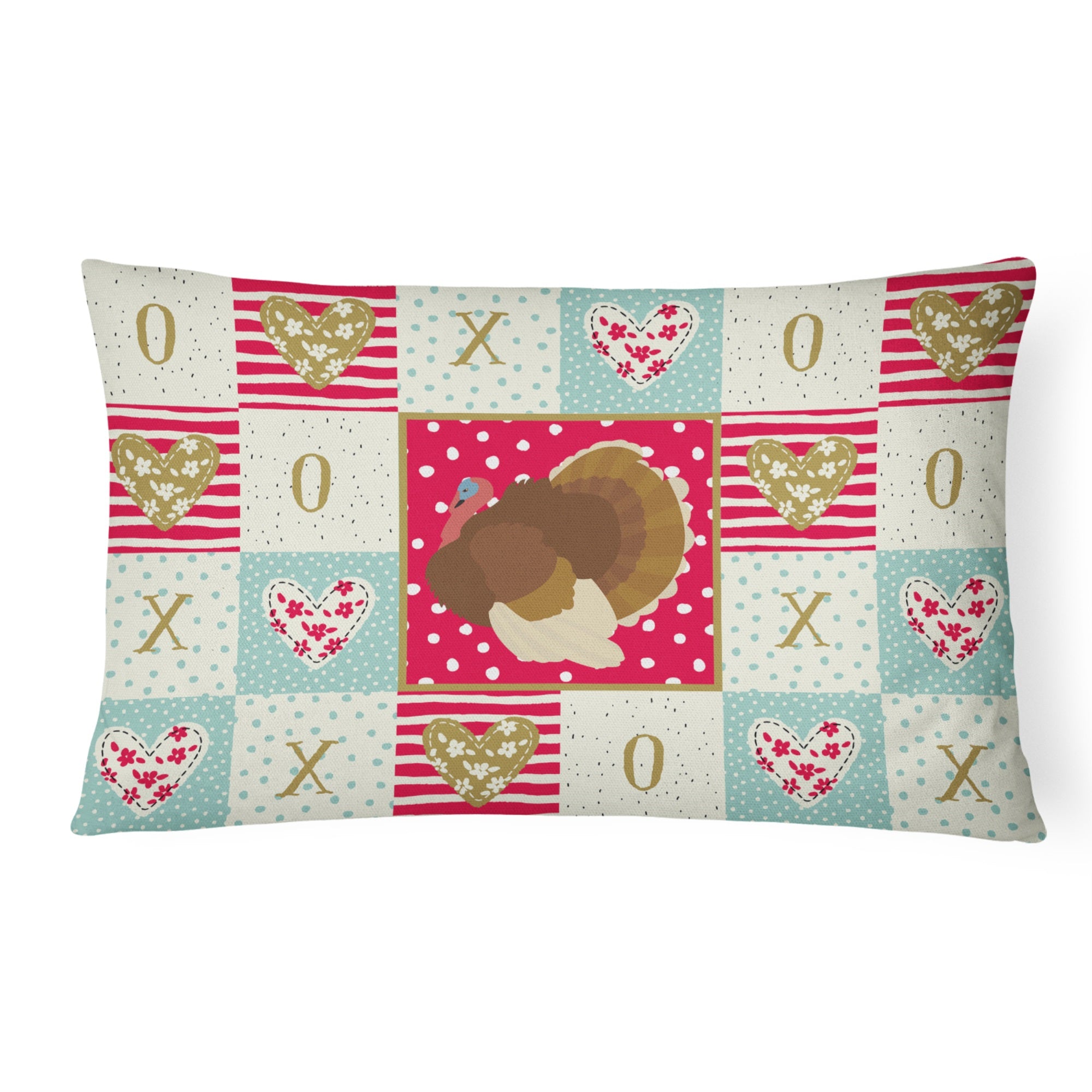 French Turkey Dindon Love Canvas Fabric Decorative Pillow