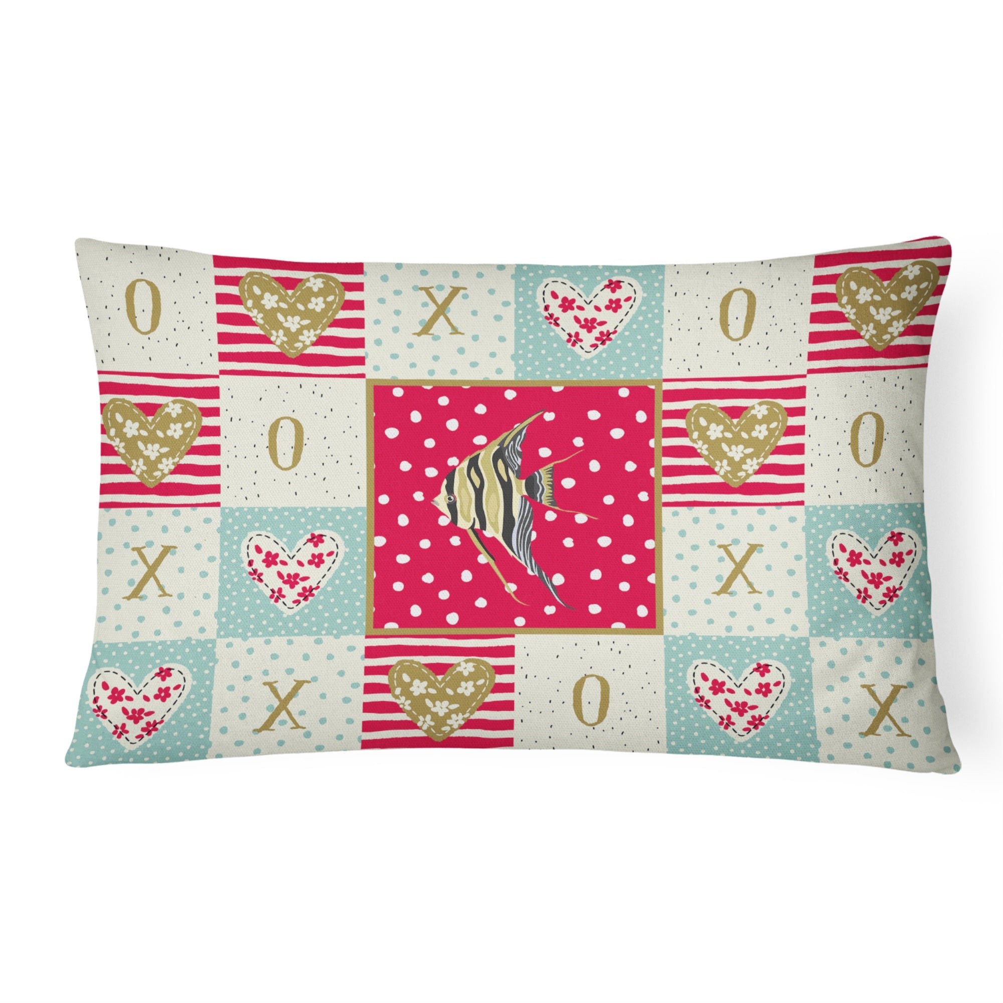 Angelfish Love Canvas Fabric Decorative Pillow