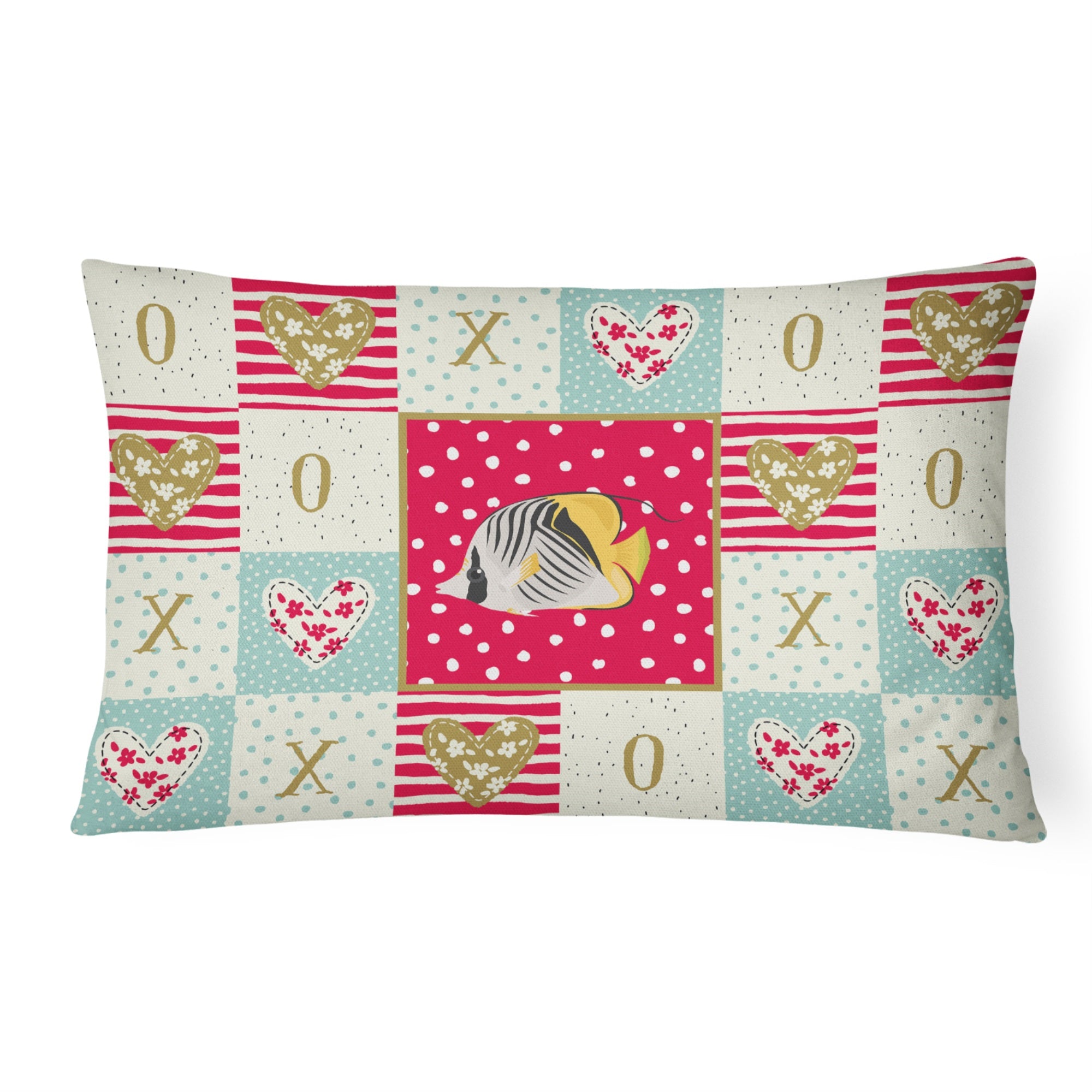 Butterfly Fish Love Canvas Fabric Decorative Pillow