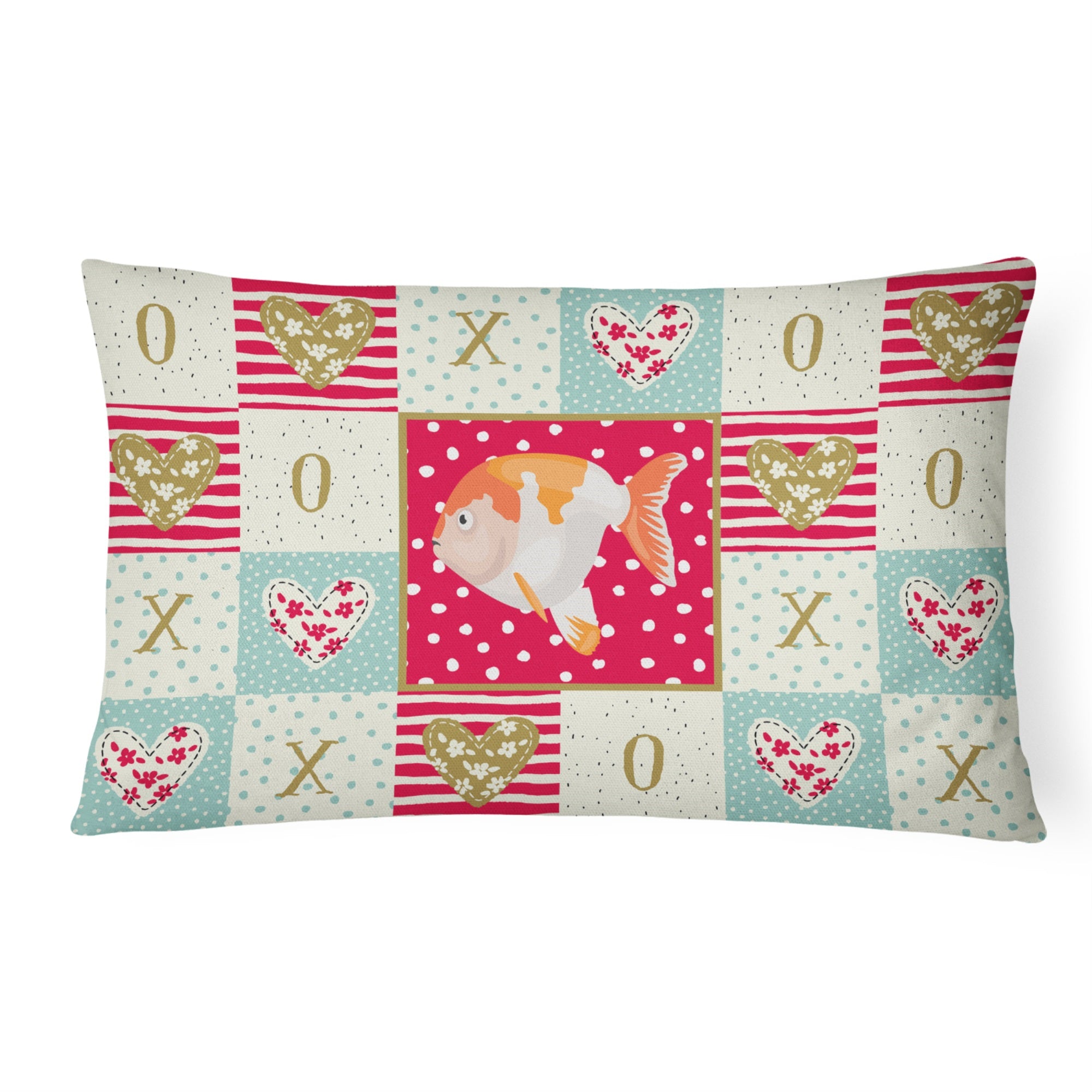 Lionhead Goldfish Love Canvas Fabric Decorative Pillow