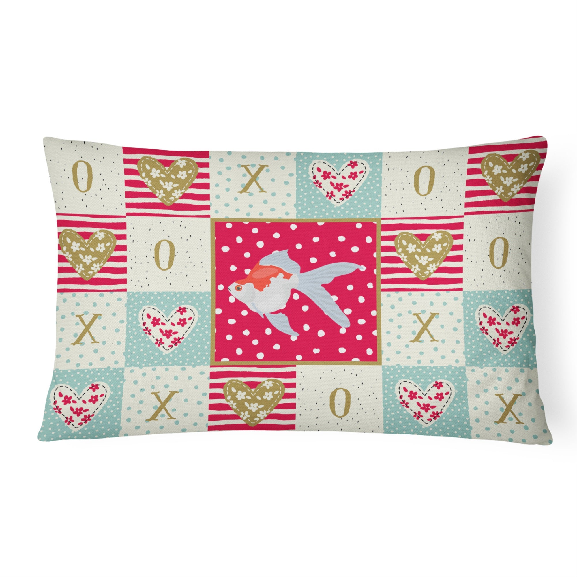 Tamasaba Goldfish Love Canvas Fabric Decorative Pillow